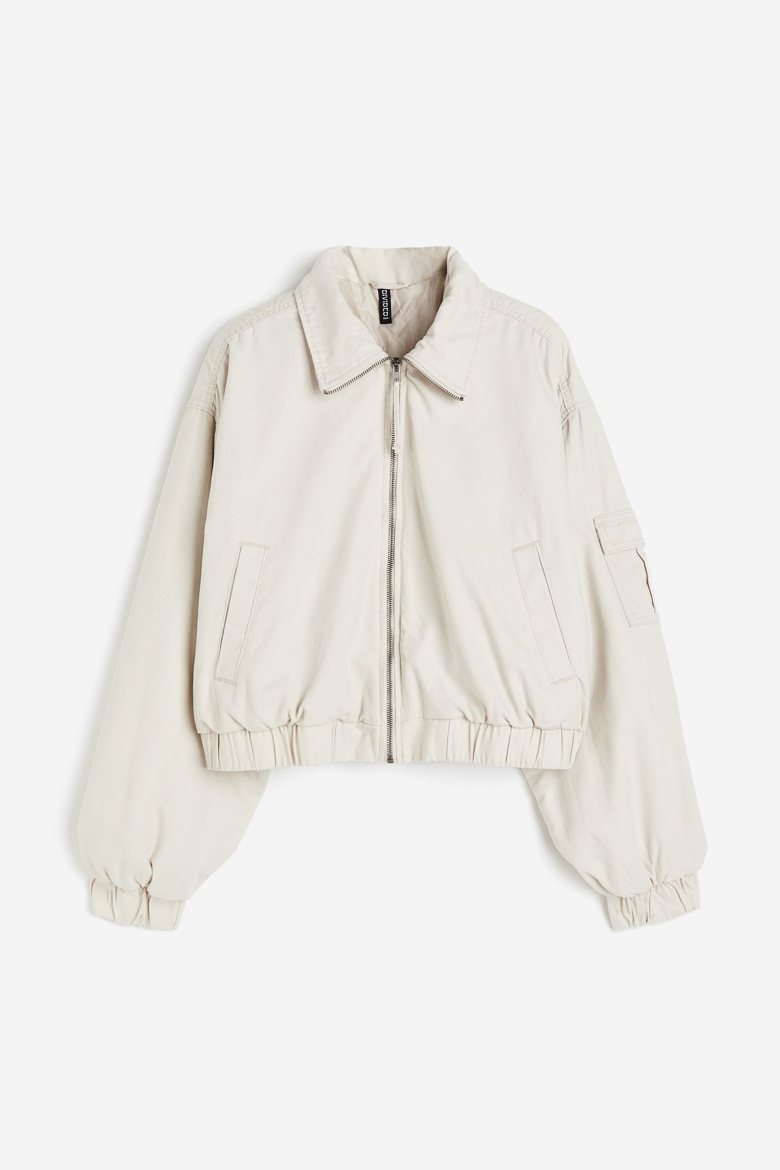 Padded Bomber Jacket - Light beige - 1