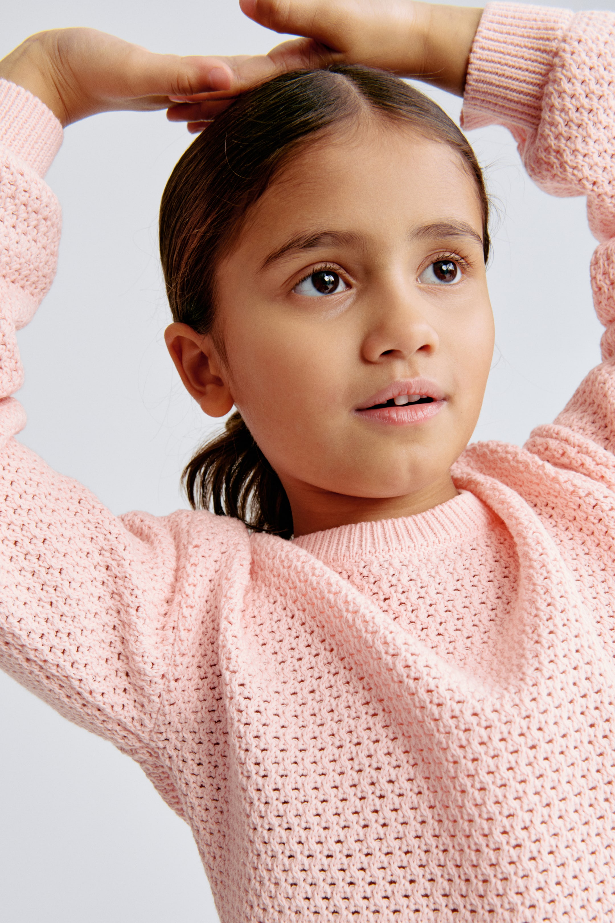 Voir une image plus grande: Chandail en tricot de coton ajouré - Rose clair - ENFANT | H&M CA 3