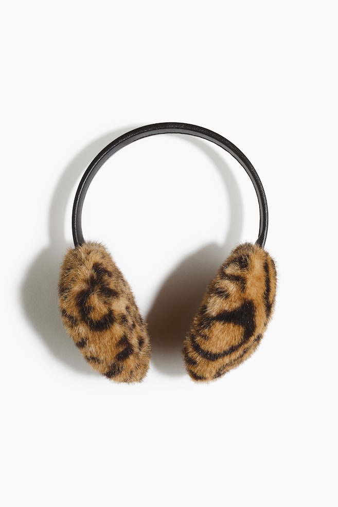 Orejeras de pelo sintético - Beige/Diseño de leopardo - 1