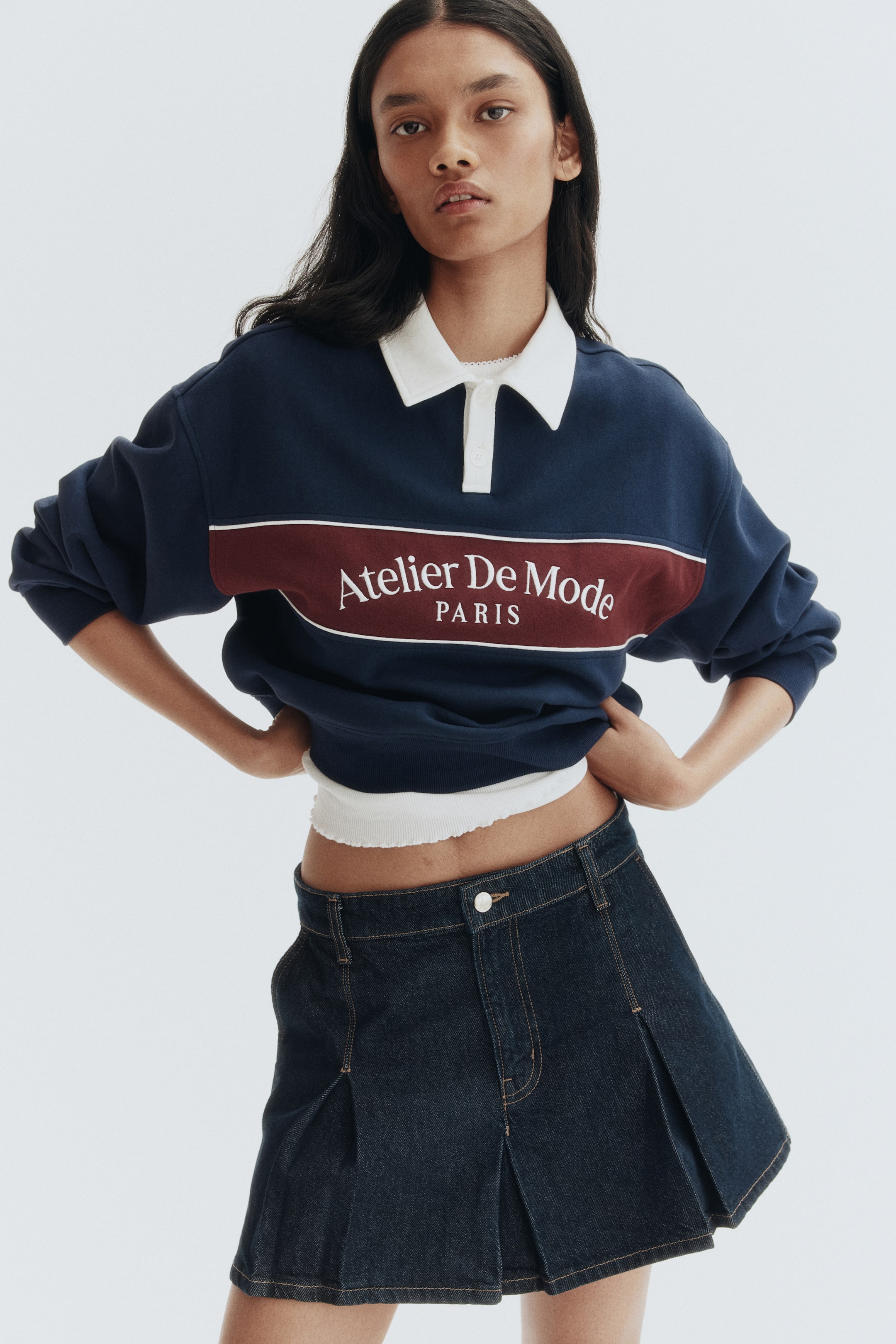 View larger image: Rugby Shirt - Navy blue/Atelier de Mode - Ladies | H&M PH 2