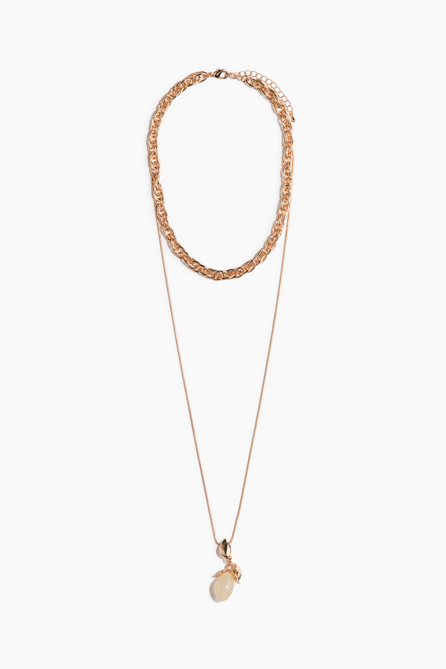 Collana a due fili - Dorato/crema