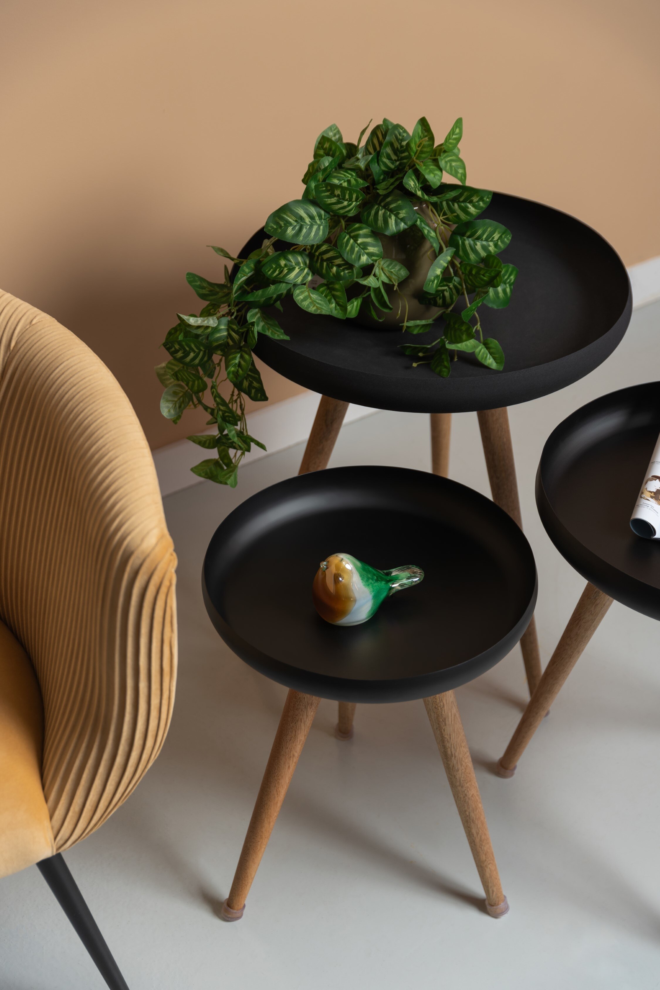 Tripod Bijzettafel - Zwart