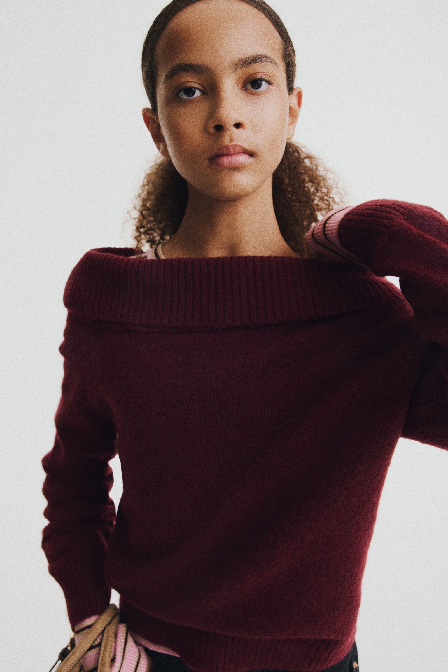Свитер H&M Off-the-Shoulder, цвет: Тёмный красный — фото 5