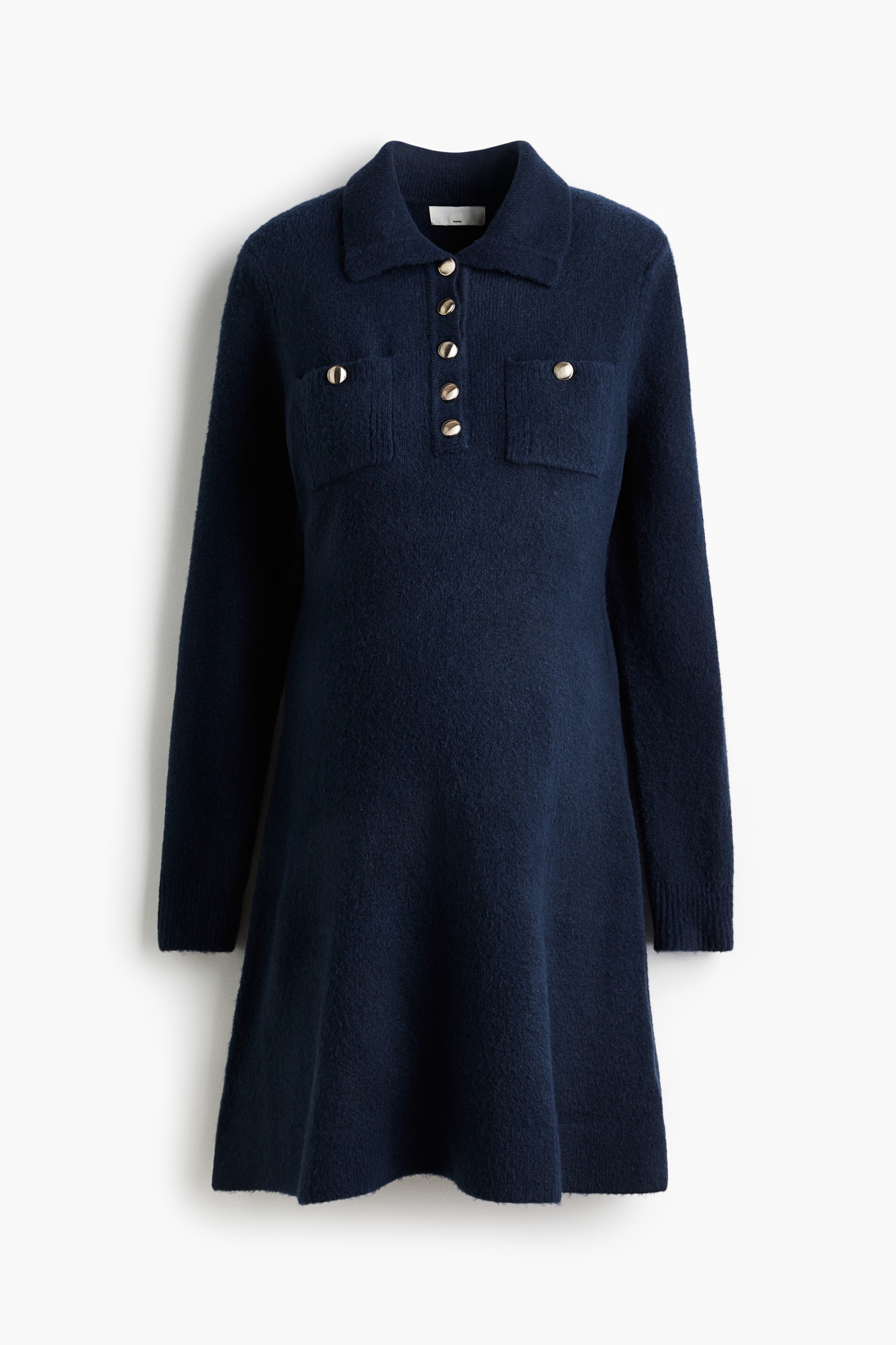 MAMA Long-sleeved dress - Navy blue/Dark grey