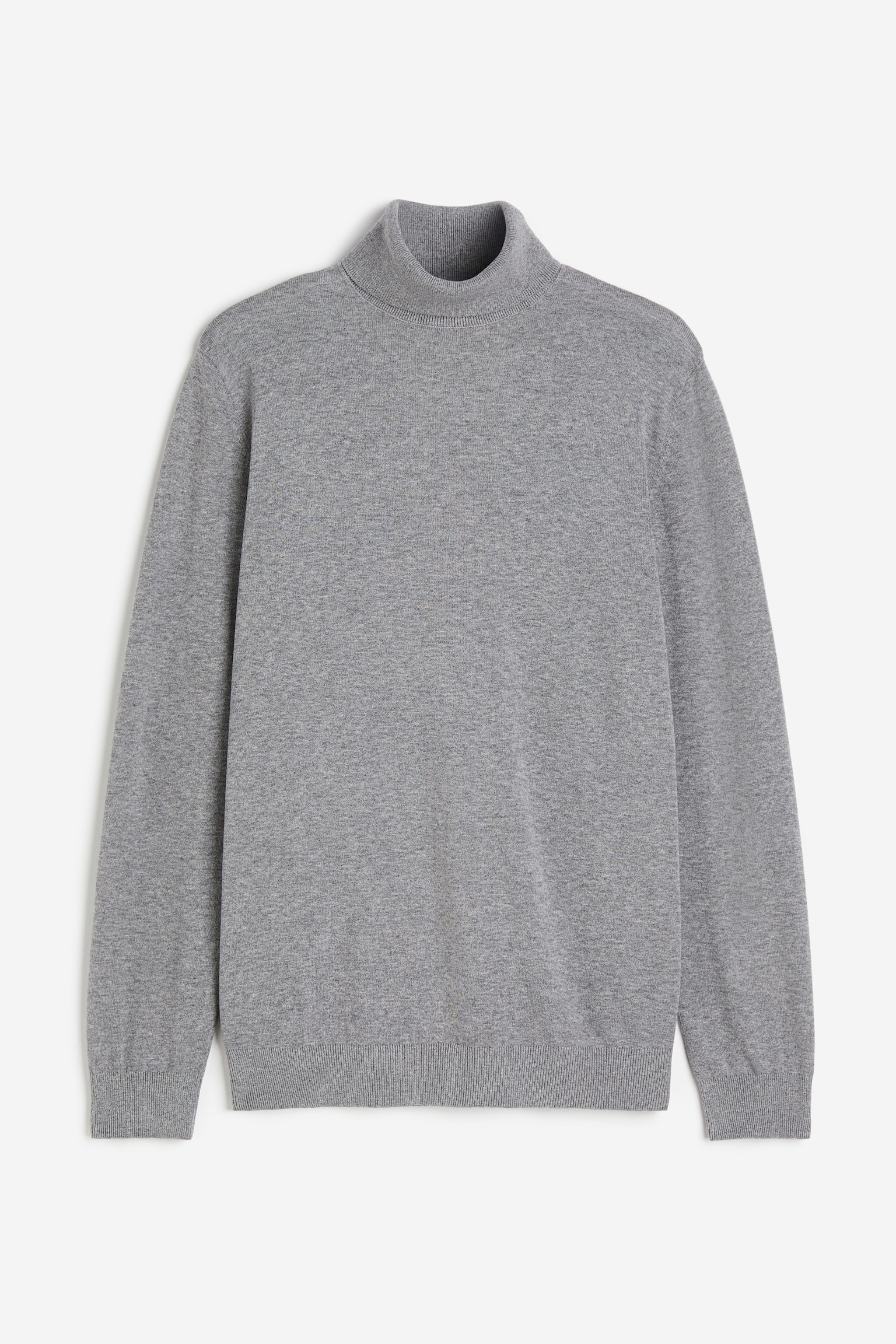 Slim Fit Fine Knit Turtleneck Sweater - Grey marle/Black/Greige/White/Navy blue/Brown marle - 1