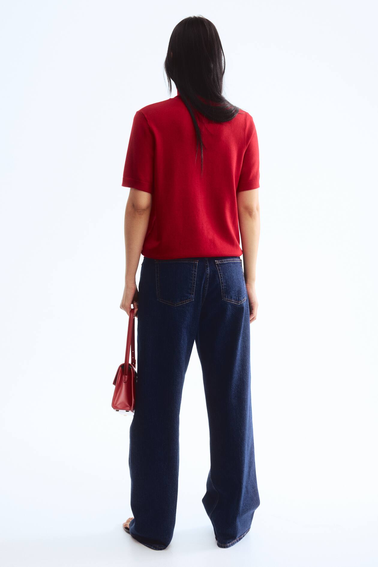 Fine-knit polo-neck top - image 3