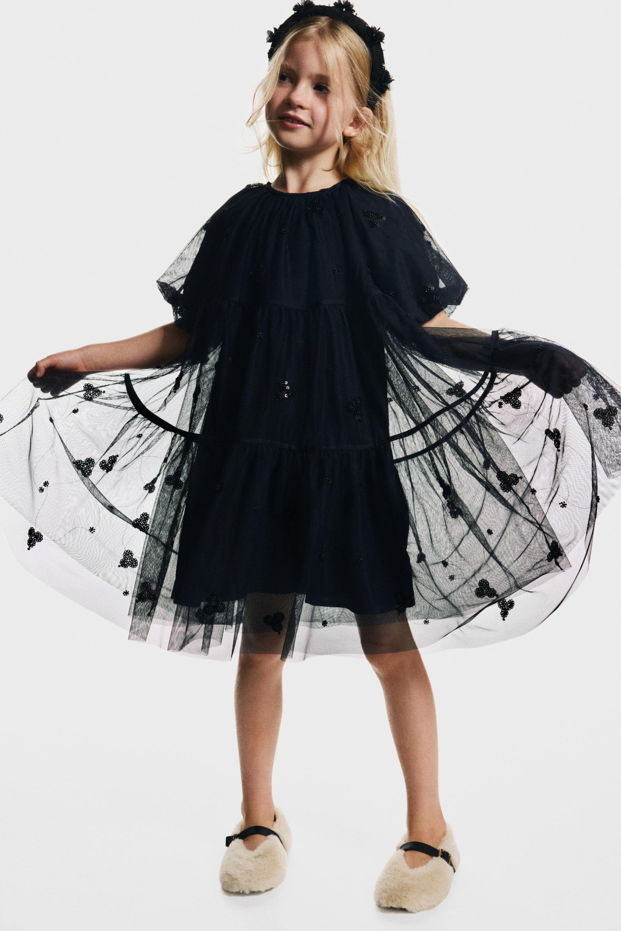 Ampliar la imagen: Vestido de tul con lentejuelas - Azul marino - Kids | H&M MX 2