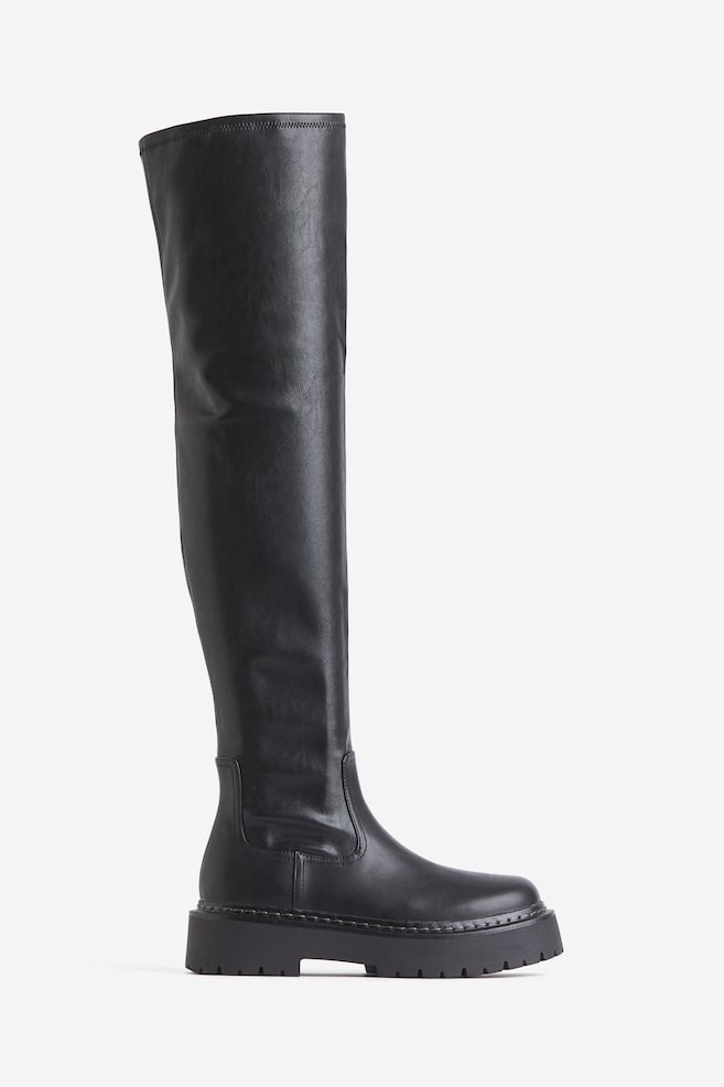 Over-the-knee boots - Black - 1