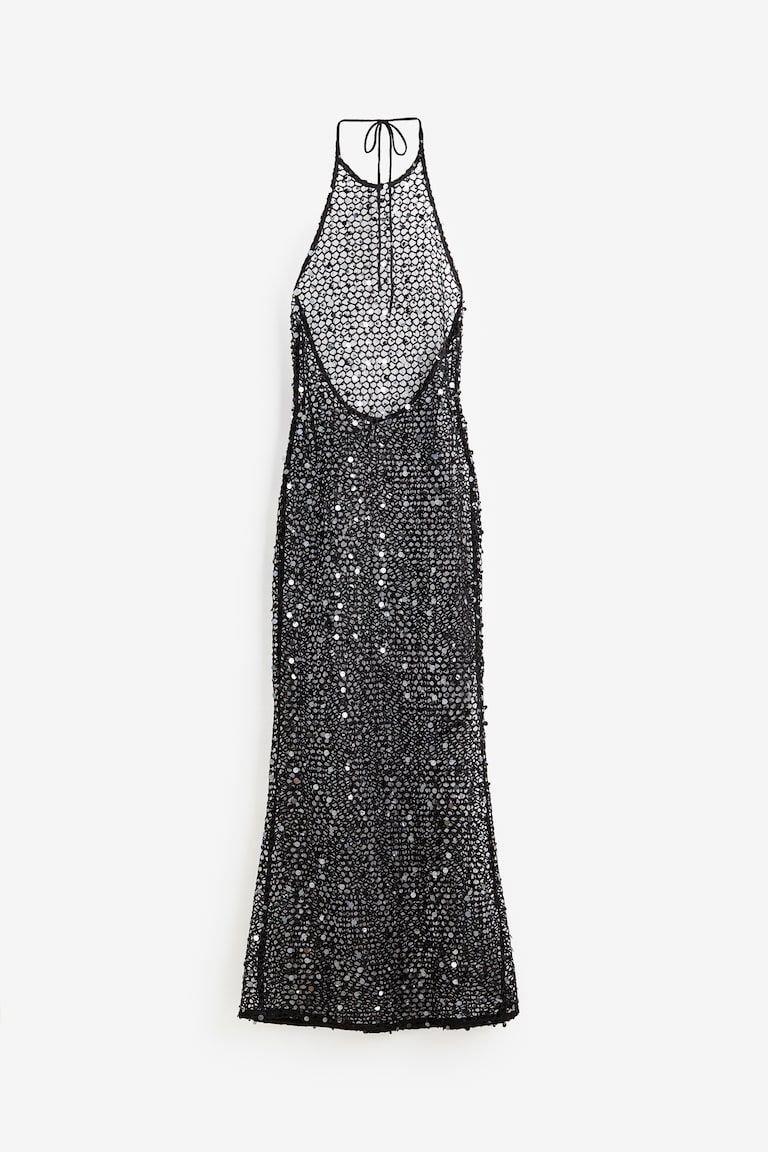 h&m sequin net dress H&M Navy Sequin Star Slip Dress