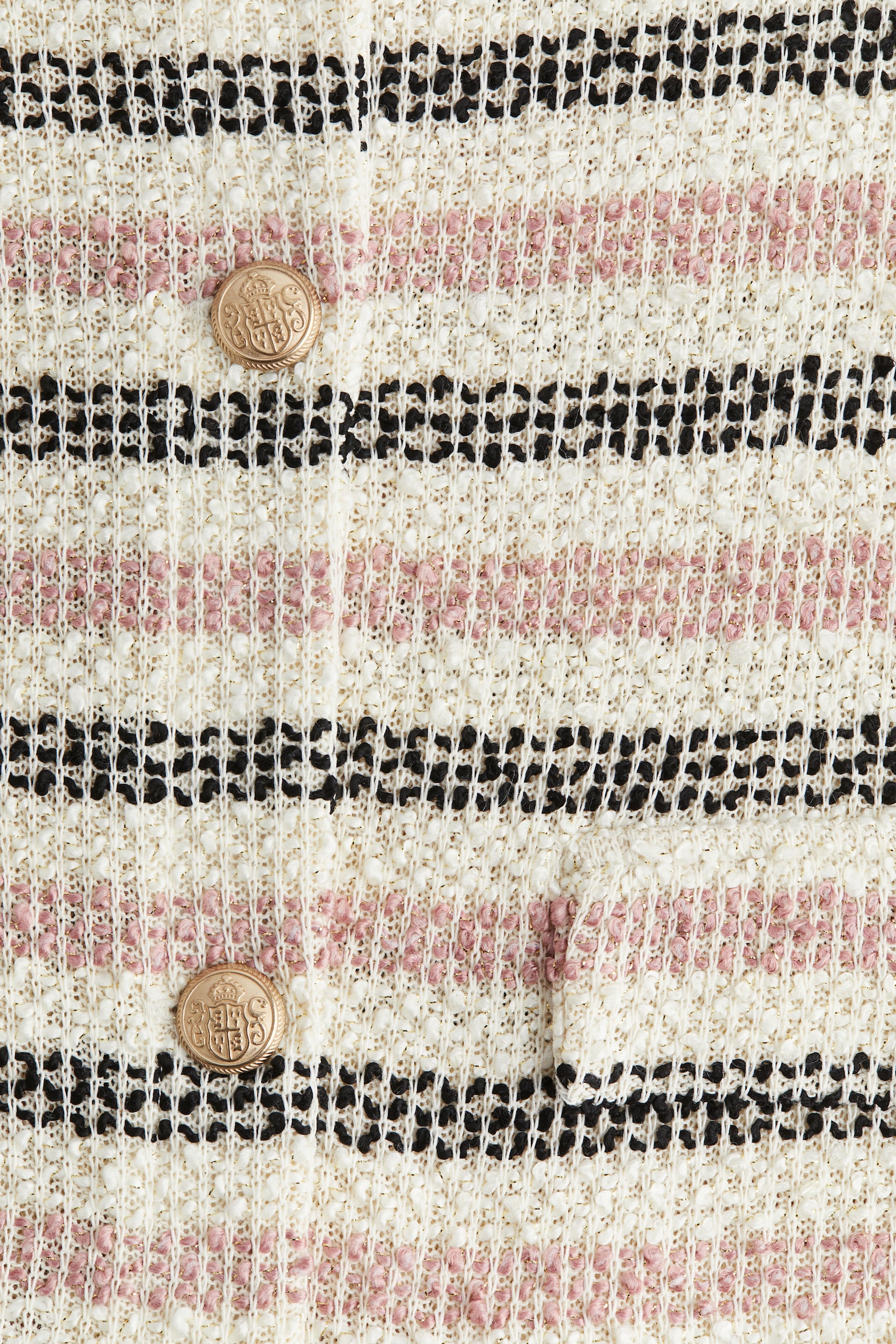 Glittery textured cardigan - Cream/Striped - 4