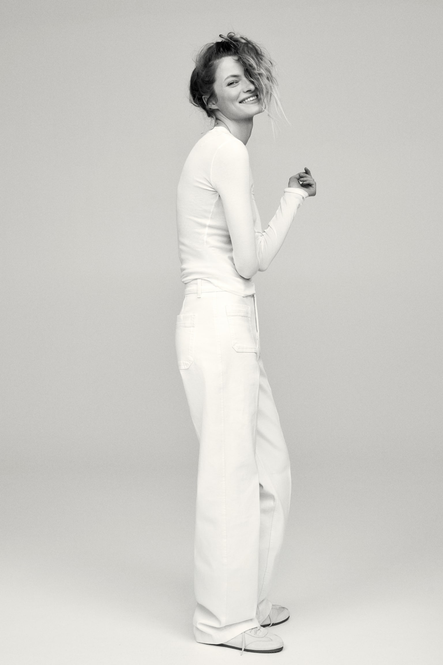 ワイドハイデニム - ホワイト/ネイビーデニムブルー/パウダーピンク/ライトデニムブルー/ダークデニムブルー/ダークブラウン/ライトレッド/ライトデニムブルー - 1