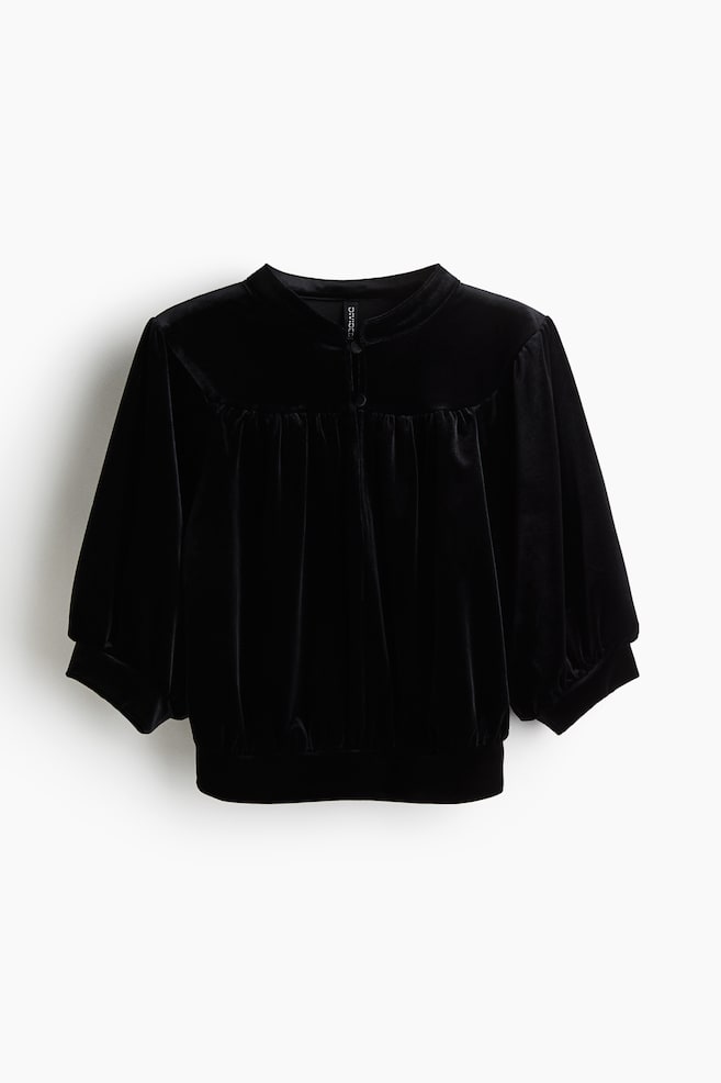 Velour top - Black - 1
