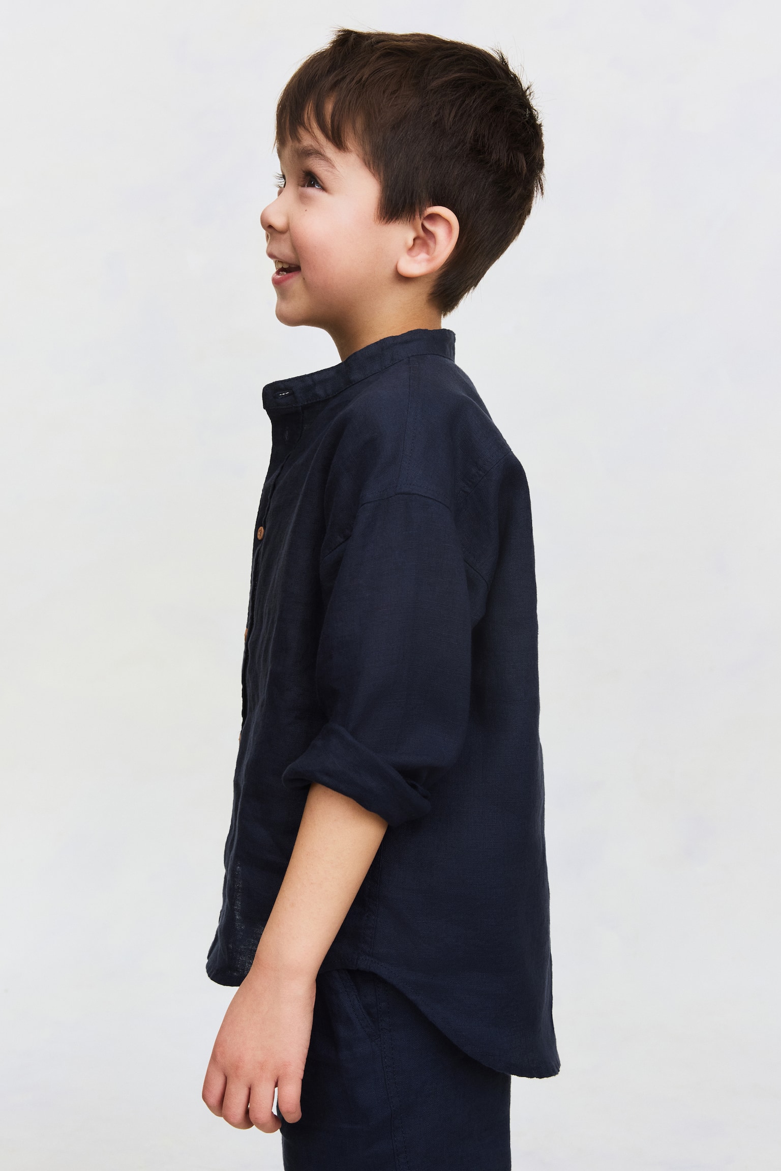 Linskjorte - Marineblå - 4