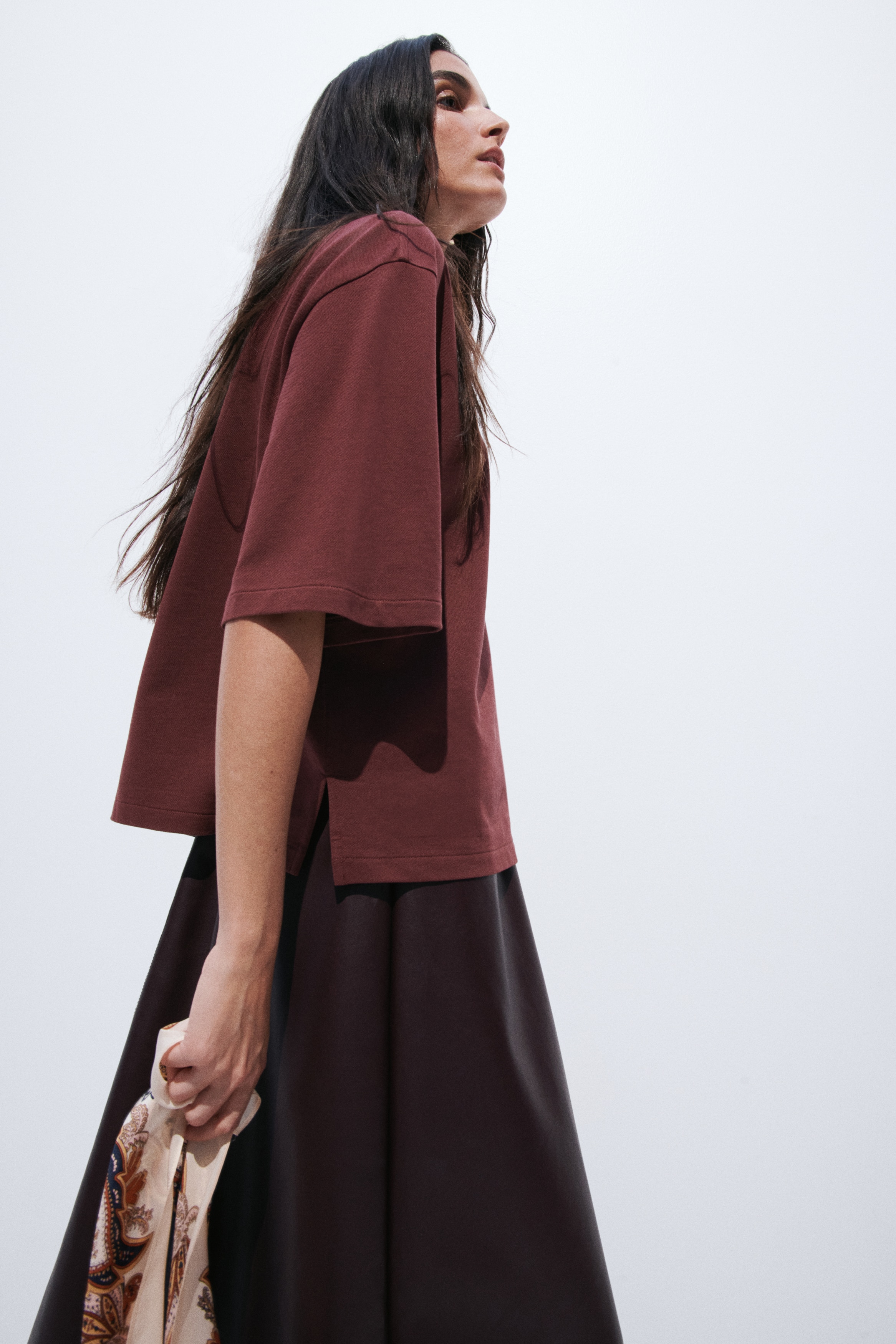 Cotton Polo Shirt-Burgundy