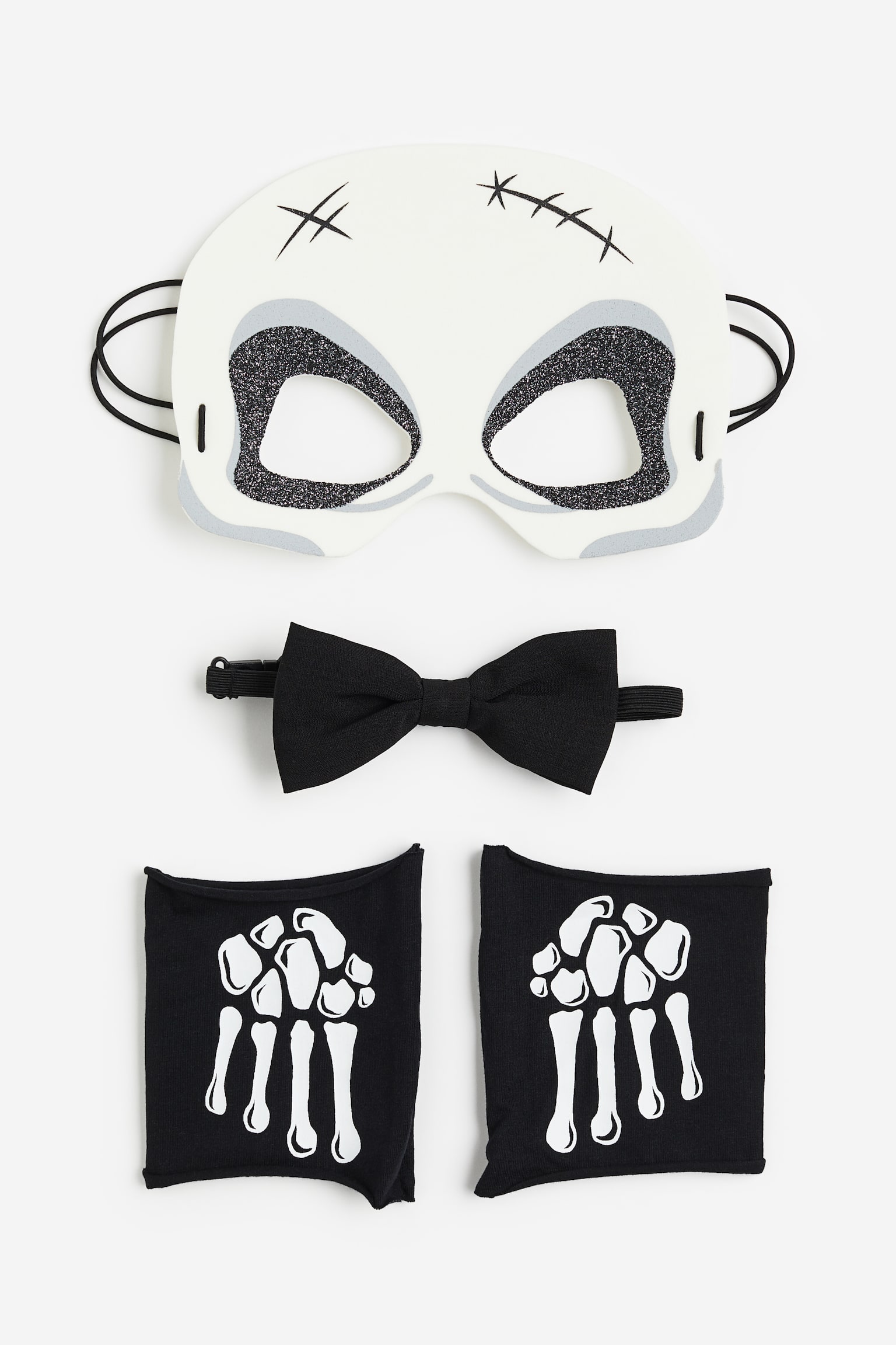 4-piece fancy dress set - White/Skeleton/Brown/Leopard-print/Black/Cat/Black/Skeleton - 1