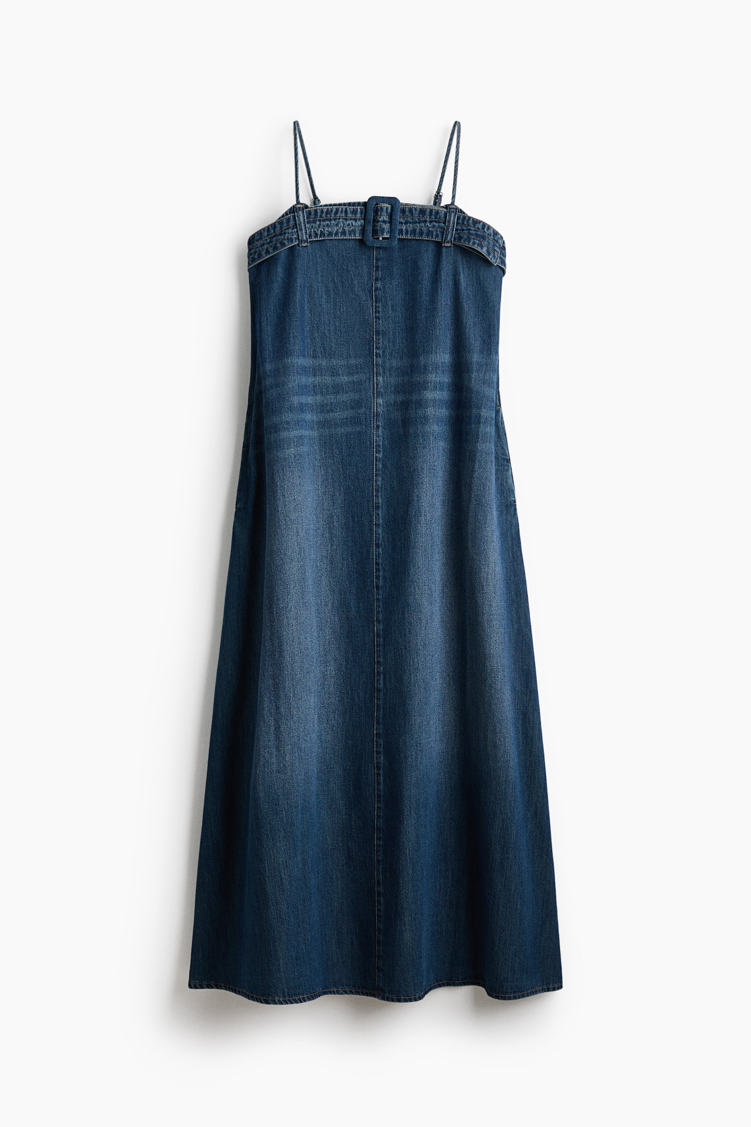 Váy denim có thắt lưng - Màu xanh denim đậm - 1