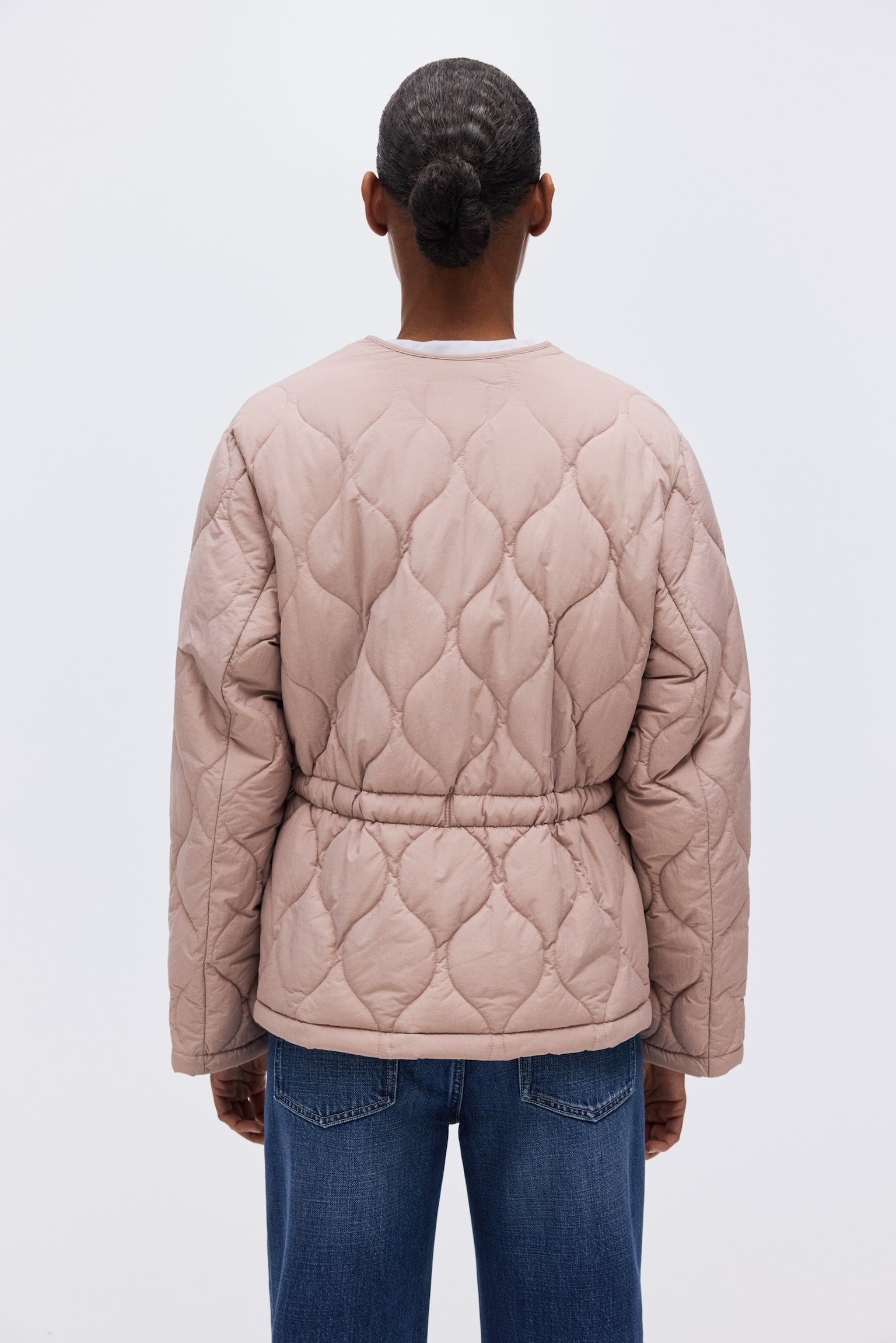 Pikowana kurtka THERMOLITE® - Jasny zakurzony róż/Brązowoszary/Jasnobeżowy - 6