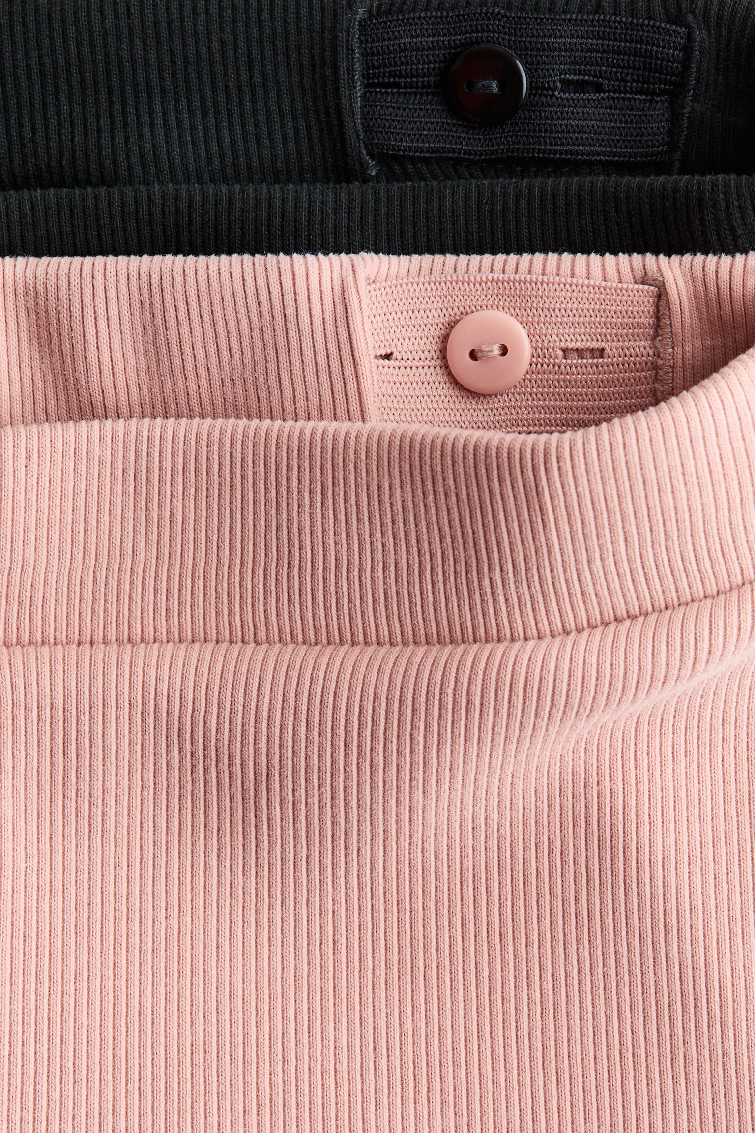 2-pack ribbed cycling shorts - Чорний/приглушений рожевий - 2