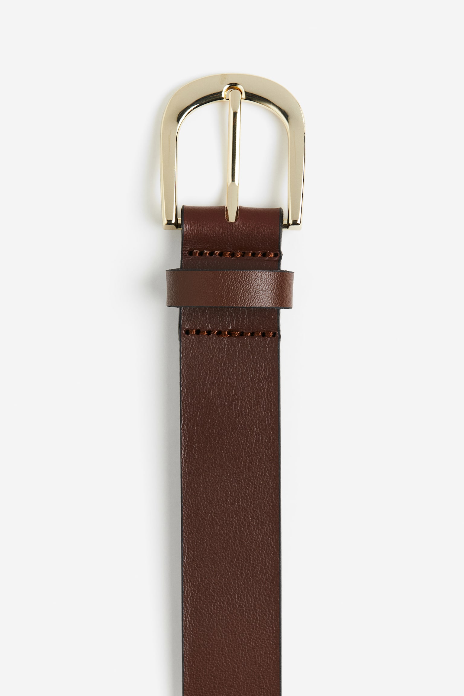 Leather Belt - Brown/Black/Silver colour/Black/Gold - 3