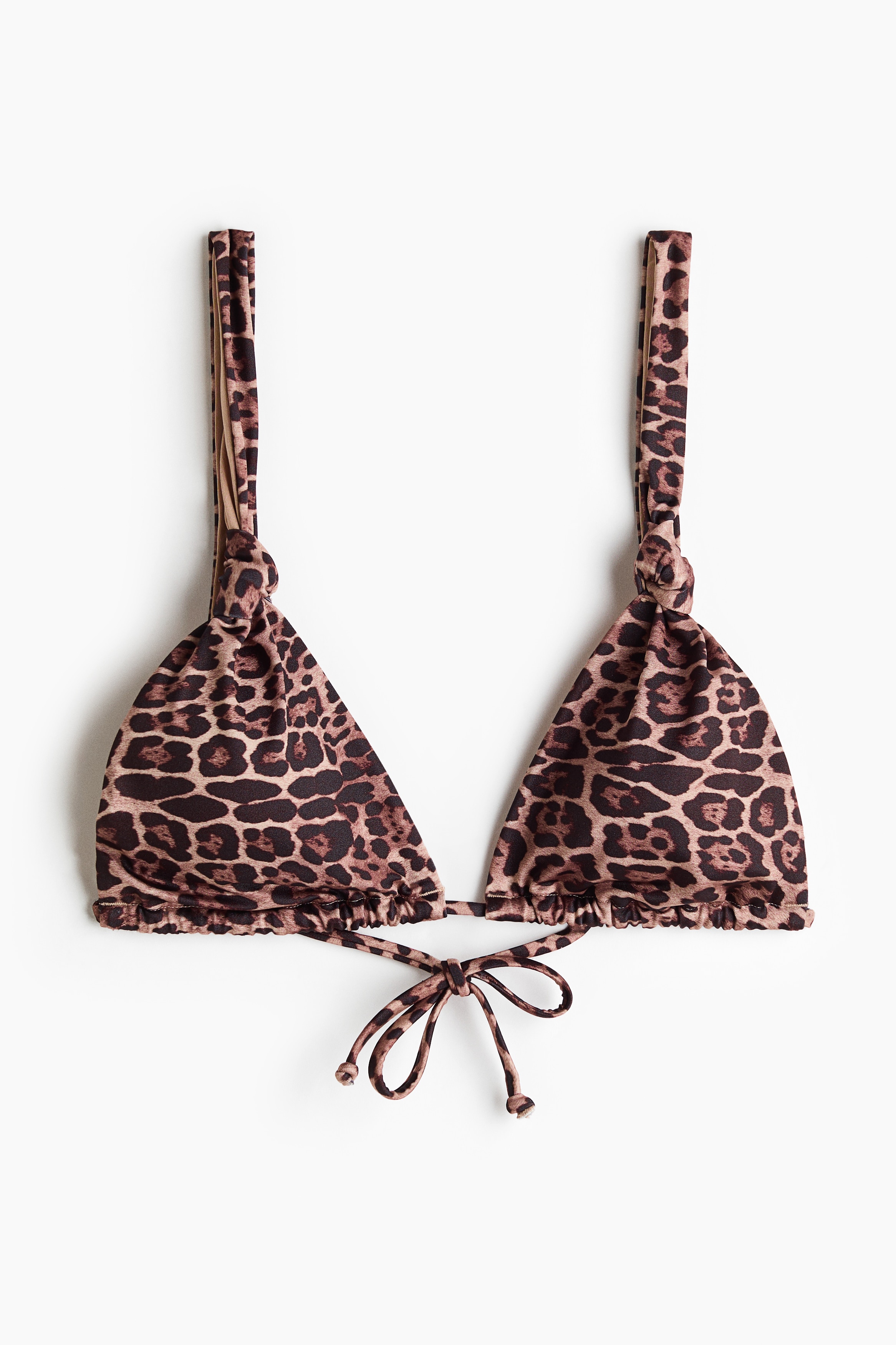 Haut de maillot triangle paddé - Beige clair/imprimé léopard/Marron/Noir