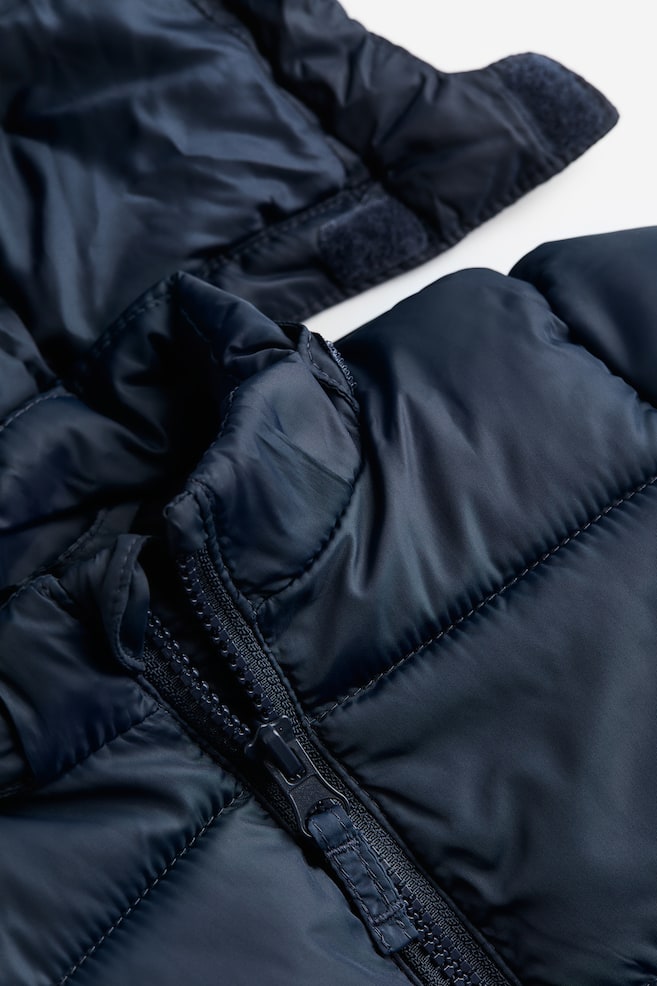 Puffer Jacket mit Kapuze - Marineblau/Blockfarben/Weiß/Geblümt/Taupe - 2