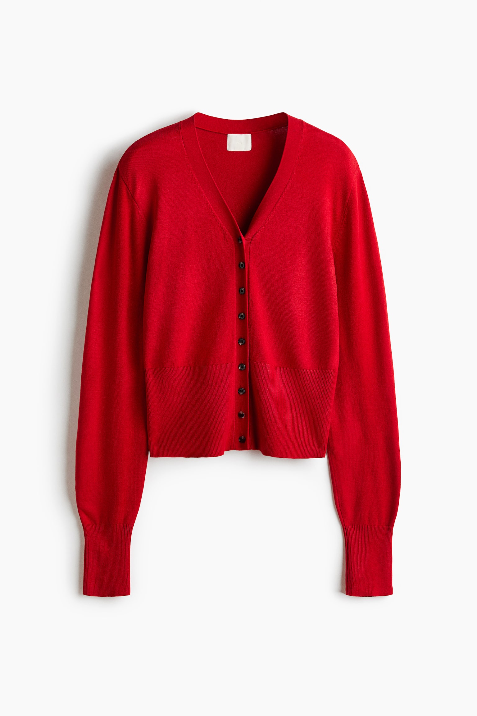Fine-knit cardigan - Red/Light beige/Striped/Blue - 1