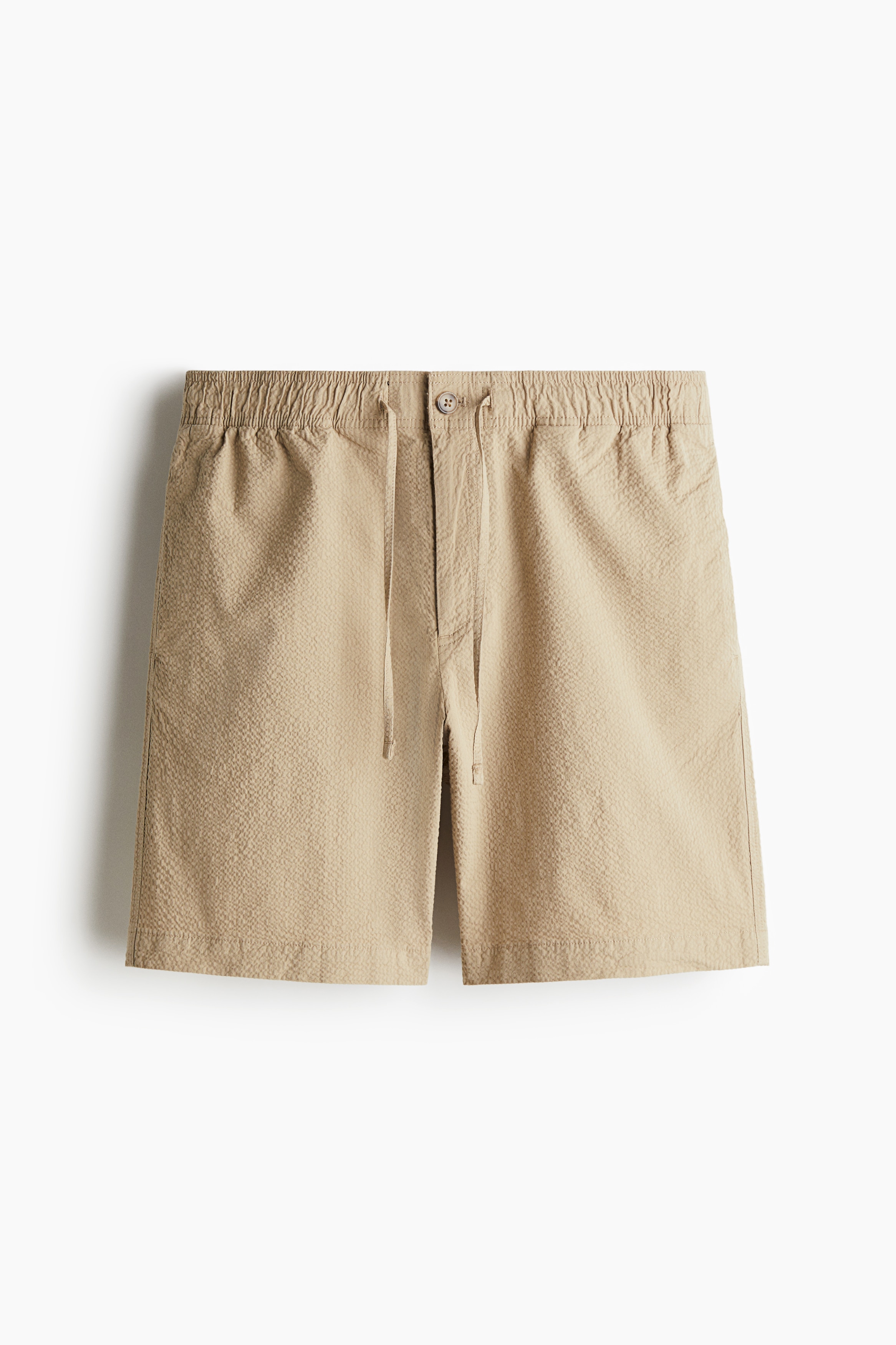Relaxed Fit Seersucker shorts - Beige/Navy blue