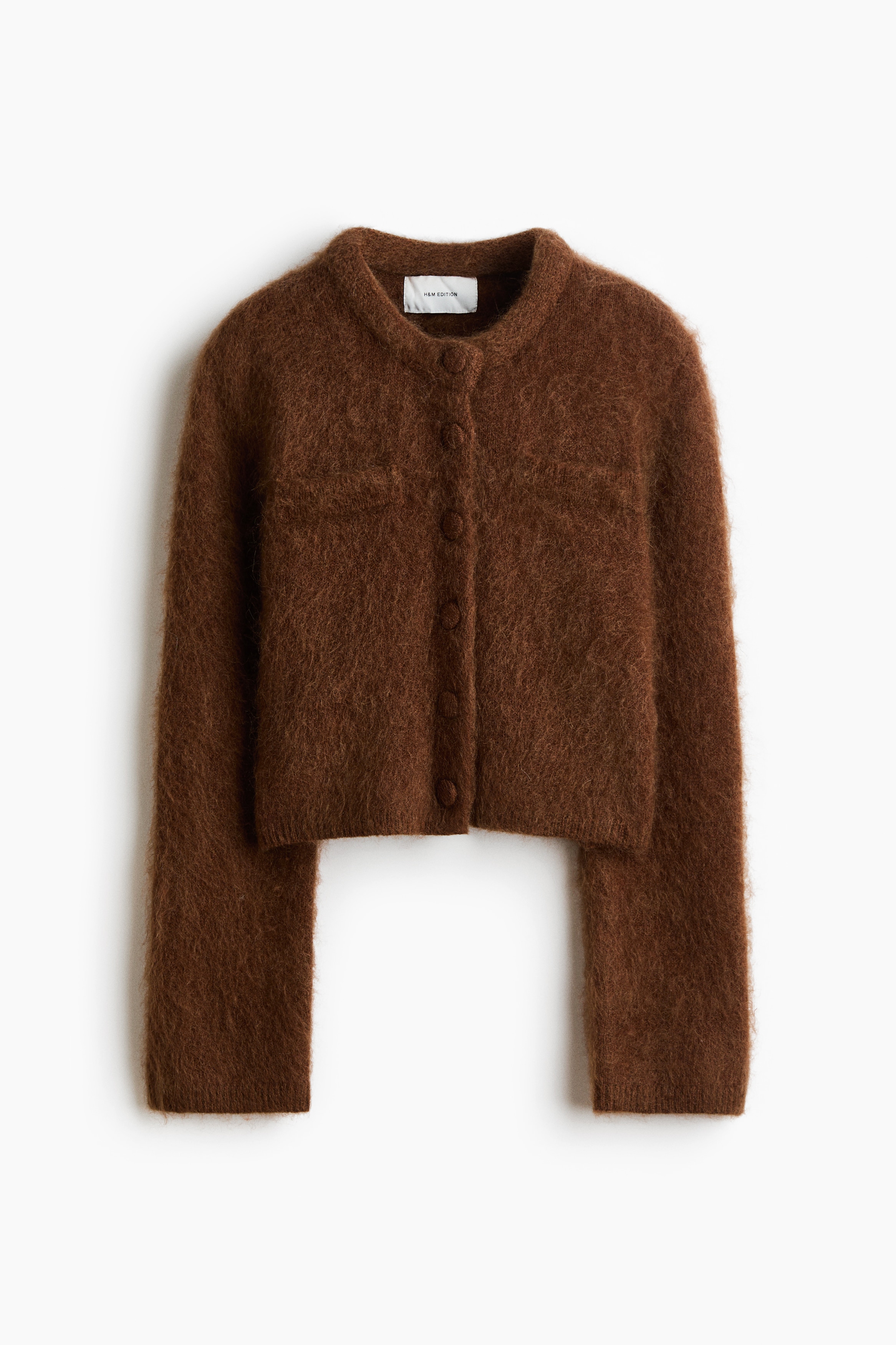 Gilet à épaulettes en mohair mélangé - Marron ancien/Rouge vif