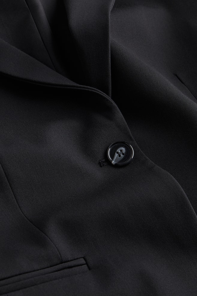 Tapered-waist twill blazer - Black/Black/Dogtooth-patterned/Light beige - 5