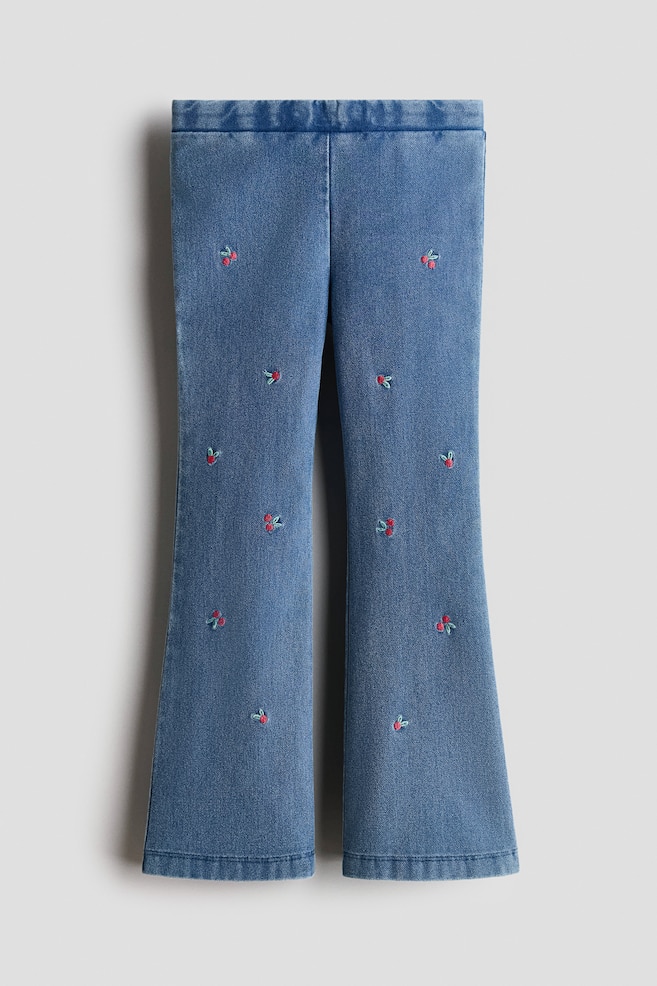 Flared jeggings - Denim blue/Berries/Denim blue/Floral/Denim blue/Dark denim blue/Washed black/Pink - 1