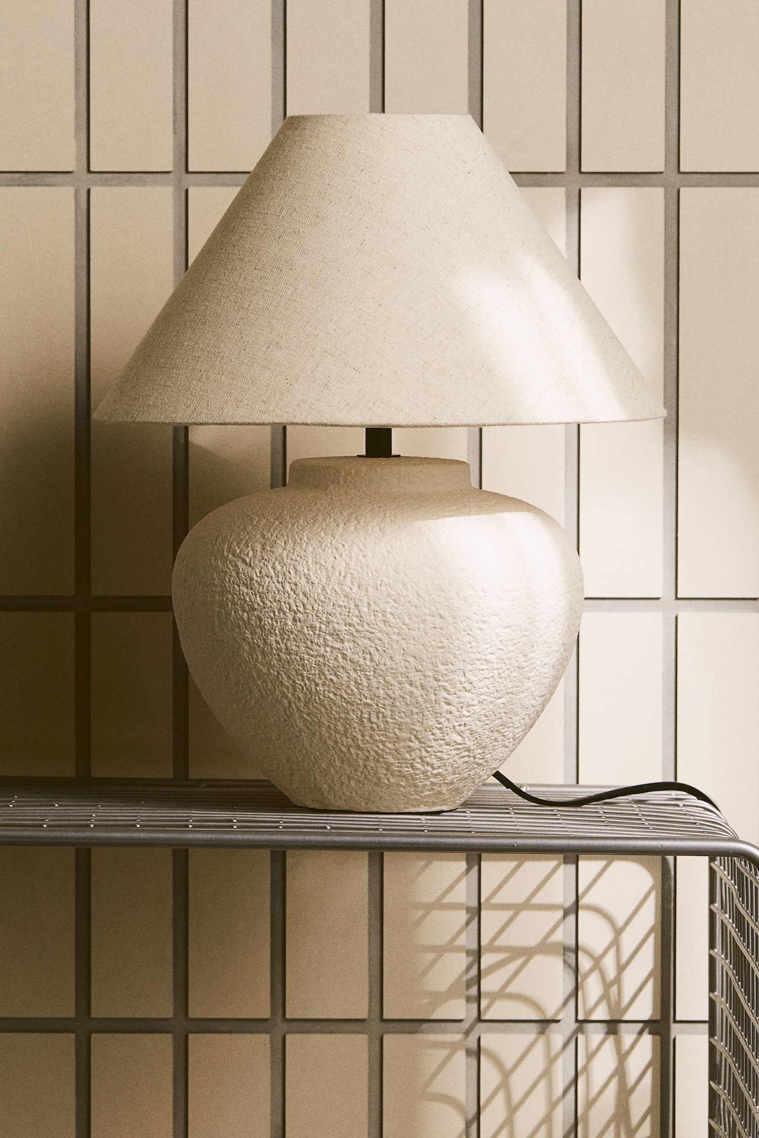 Linen lamp shade - Light beige/White - 3