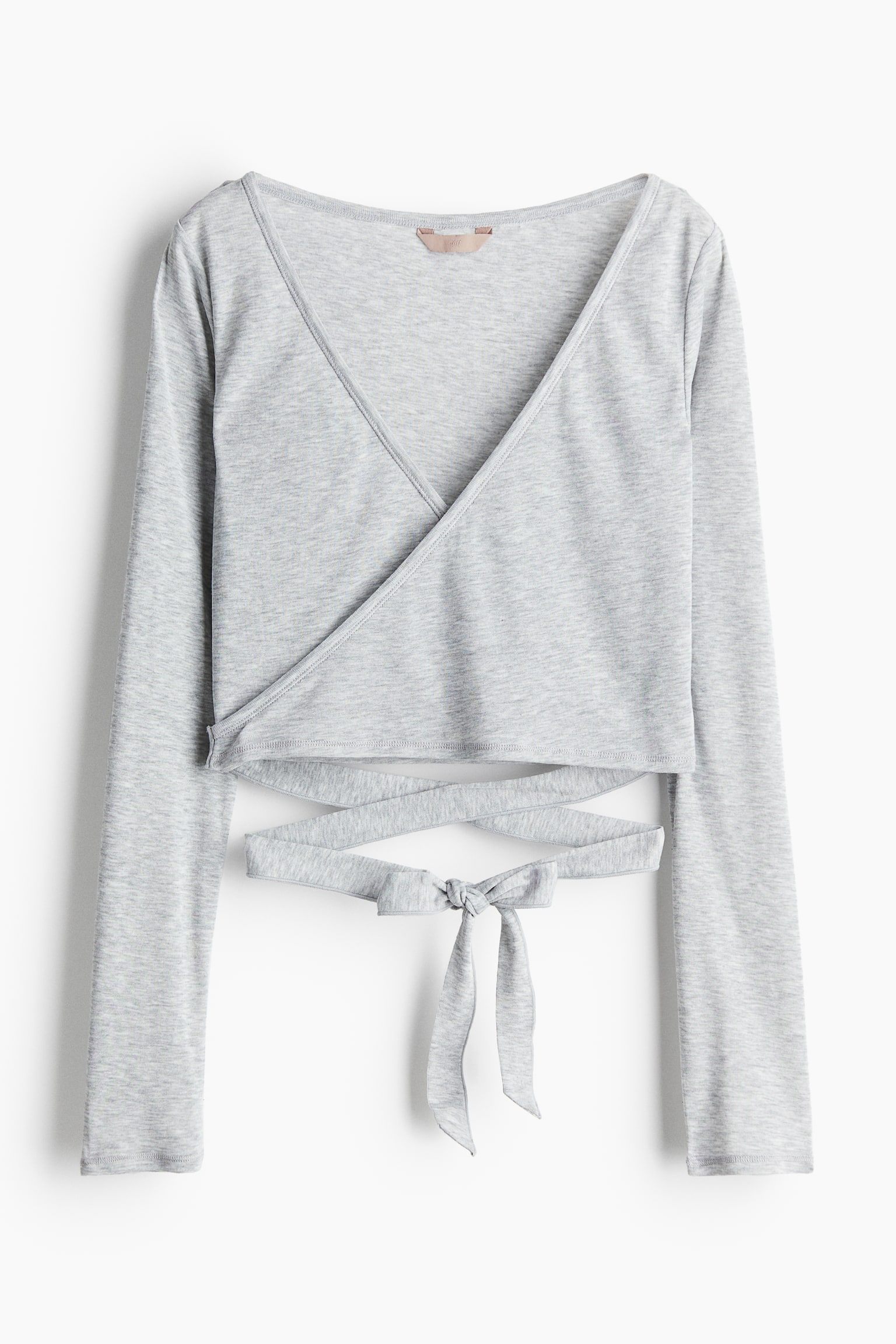 Tie-detail cardigan - Light grey marl - 2