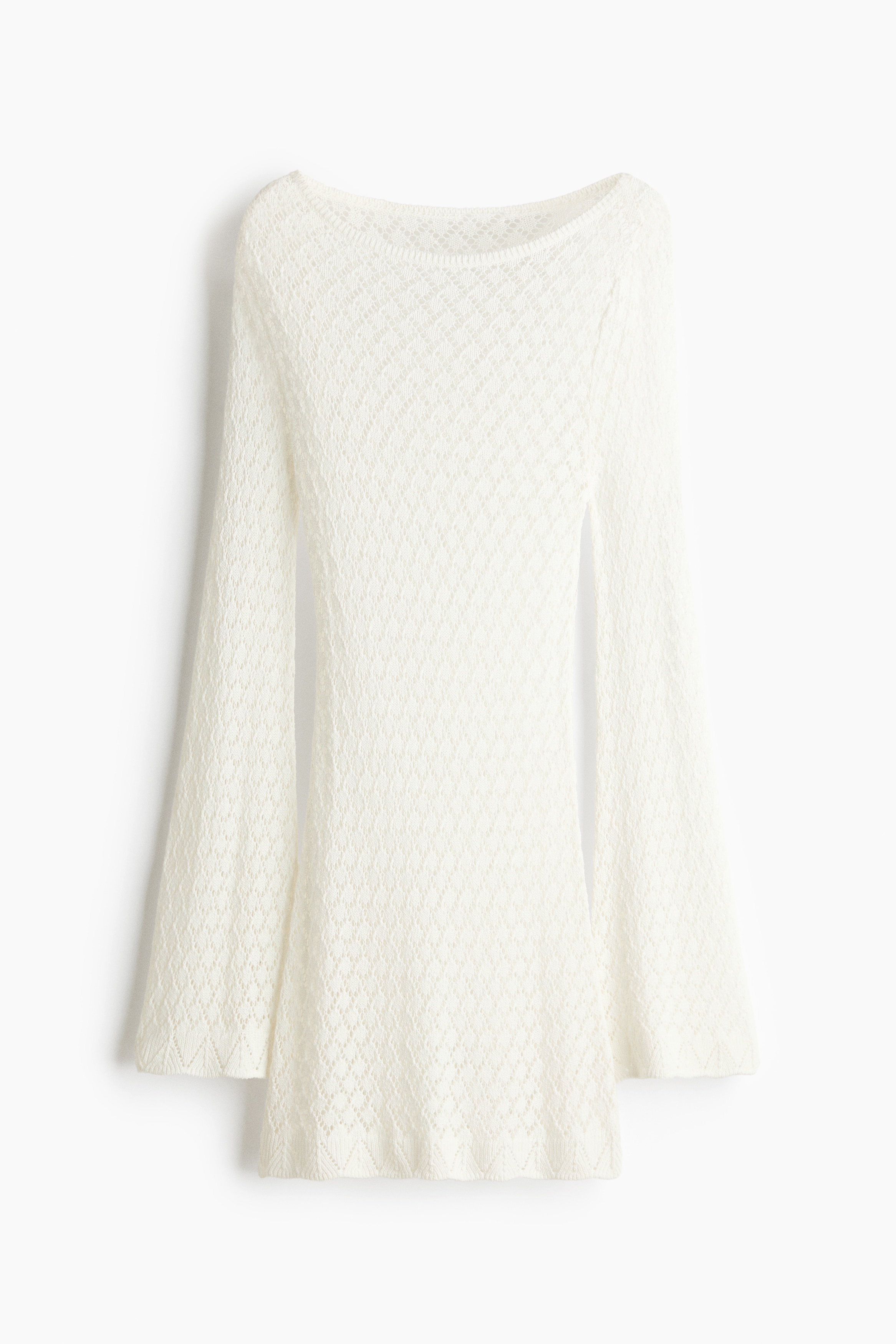 Pointelle-Knit Beach Dress - White