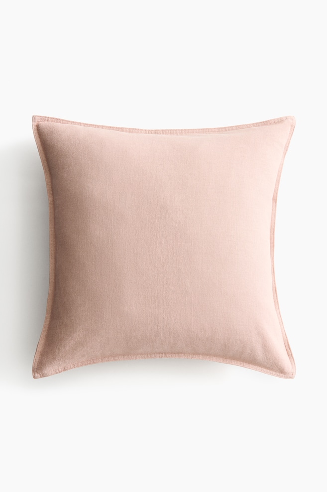 Linen-blend cushion cover - Light dusty pink/Dark khaki green/Khaki green/Dark brown/Dusty pink/Mole/Light beige/Light yellow/Dusty brown/Sage green/Light grey/Mole/Camel/White/Brown - 1