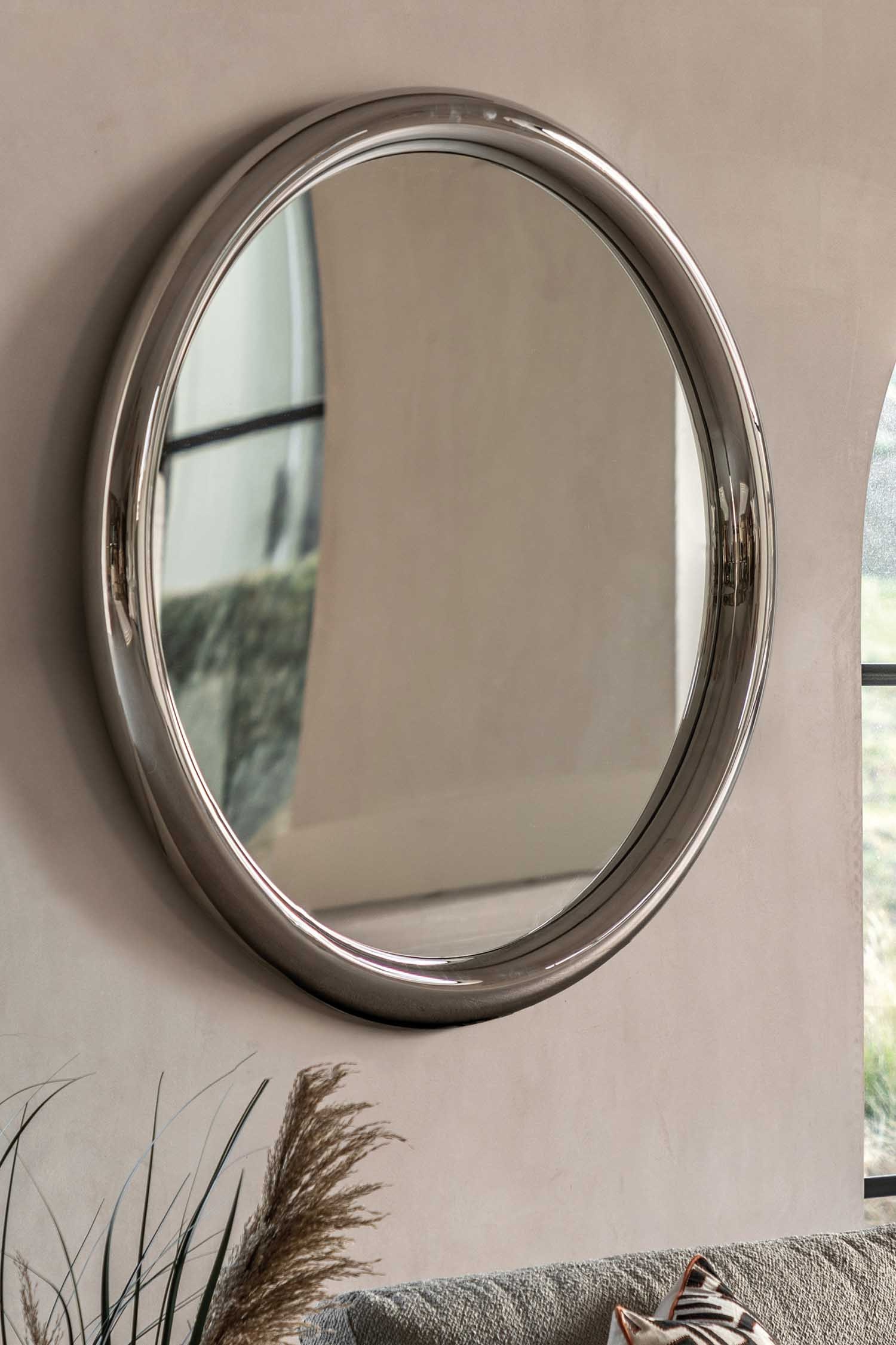 Round Stainless Steel Mirror - Silver