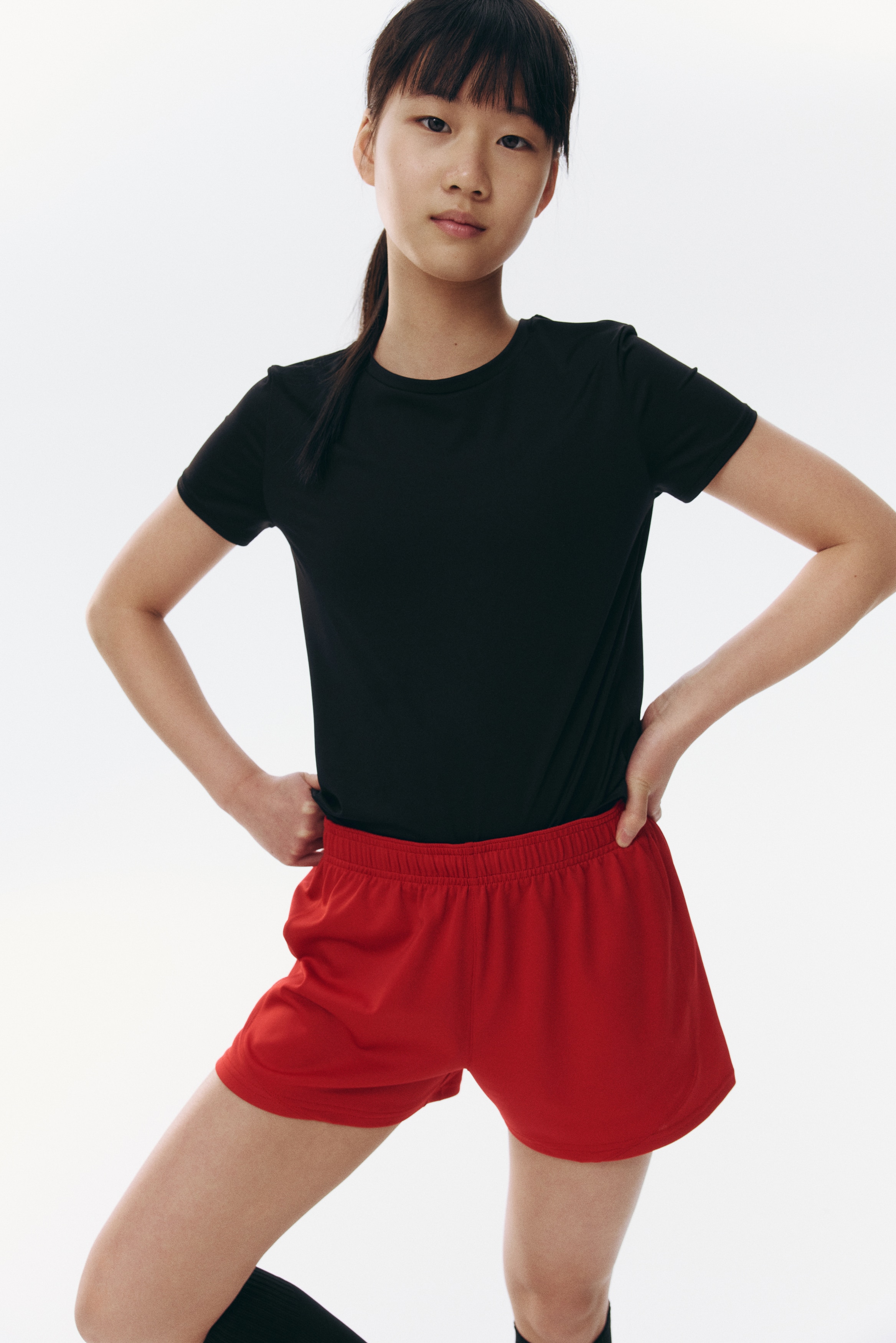 Fotbollsshorts med DryMove™ - Röd/Marinblå/Svart