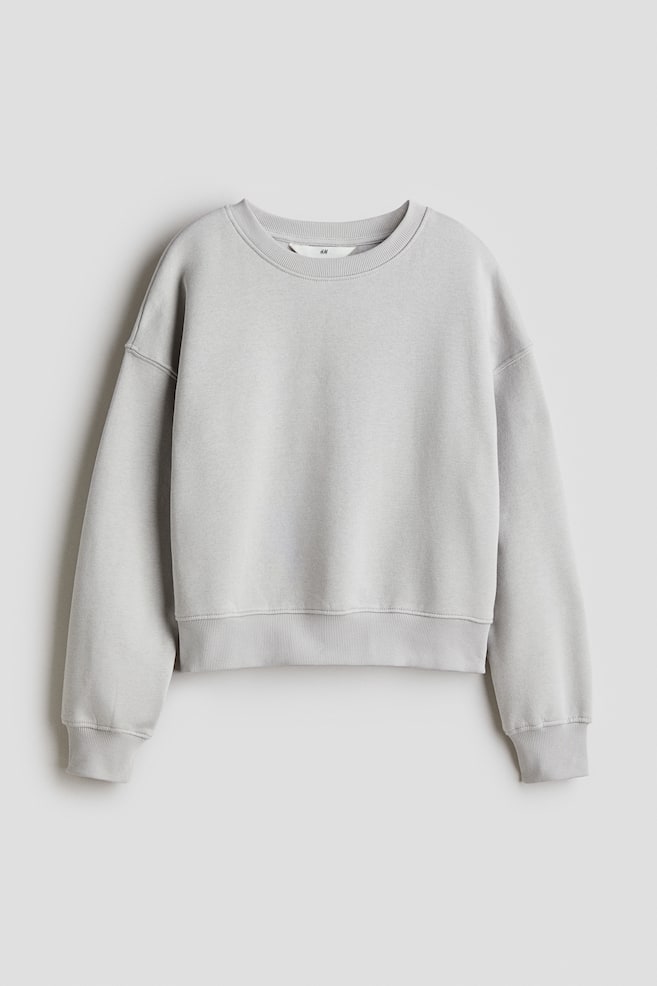 Sweatshirt mit Rundausschnitt - Hellgrau/Helles Mattgrün/Hellrosa/Hellrosa/Hellgraumeliert - 1