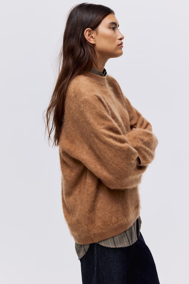 Brushed Cashmere Sweater - Light brown - 4
