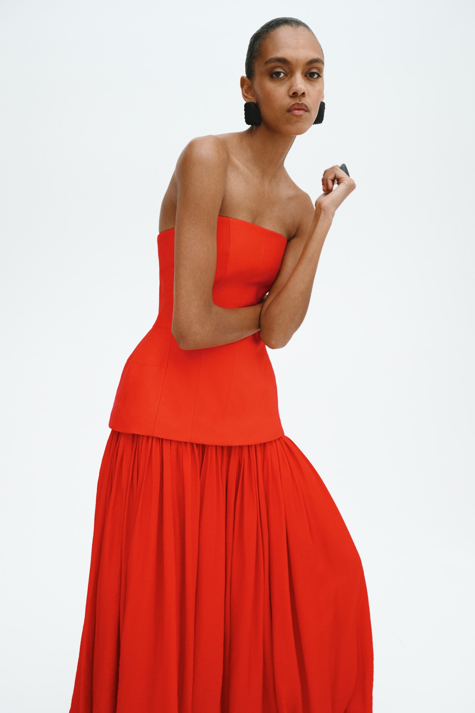 Hourglass bandeau dress - Bright red - 4