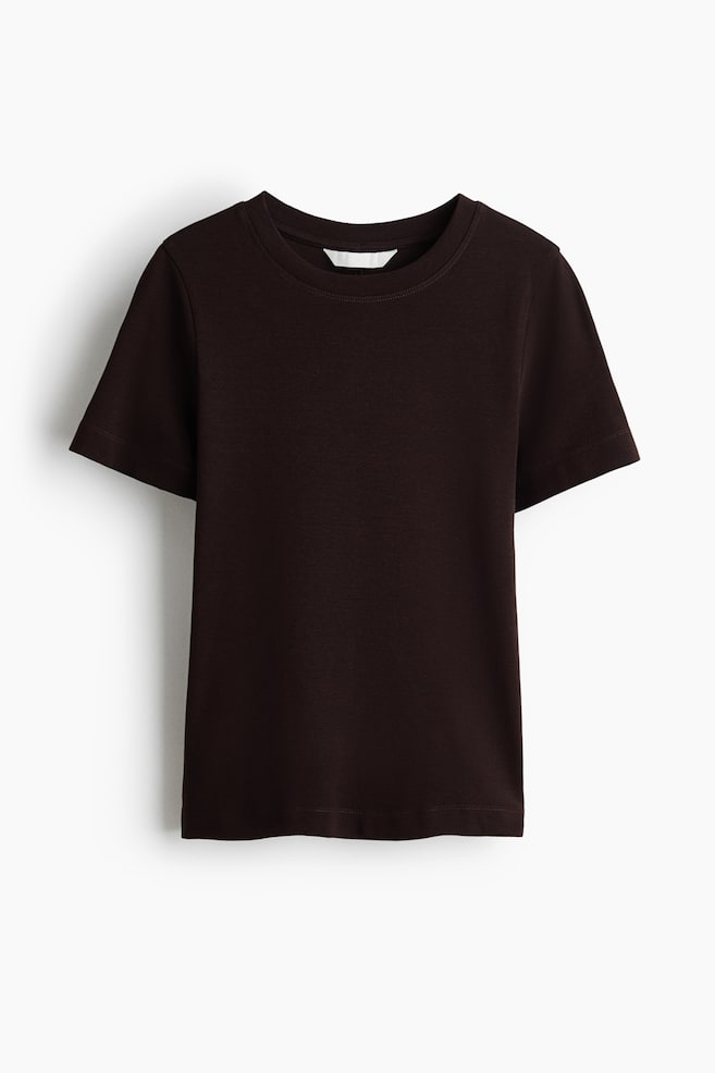 Cotton T-Shirt - Dark brown/White/Black/Pale yellow/Dark dusty pink/Pink/Light dusty gray - 1