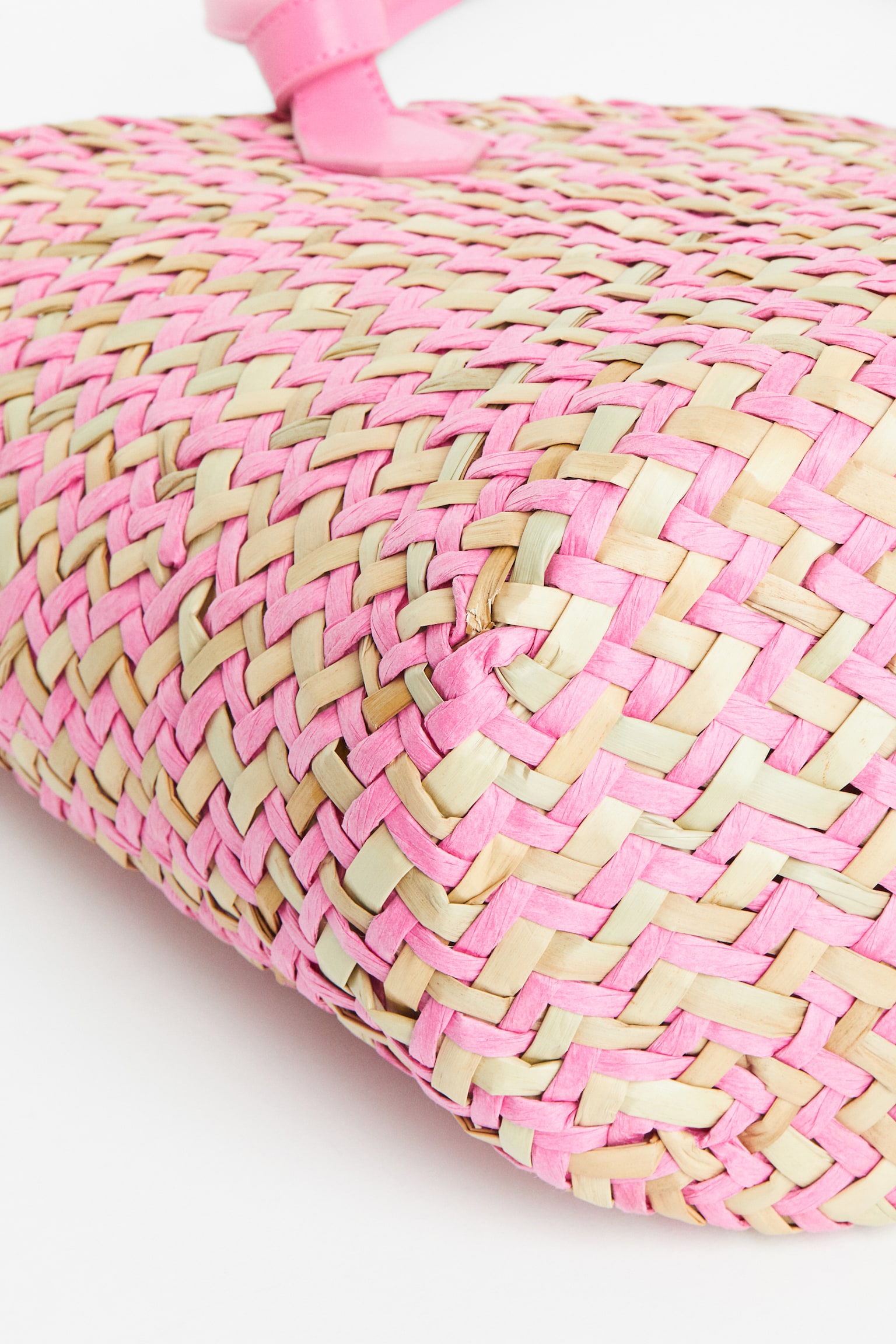 Straw shopper - Bright pink/Patterned/Yellow - 3