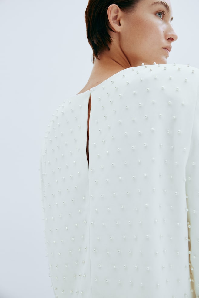 Bead-embellished blouse - White/Beads - 3