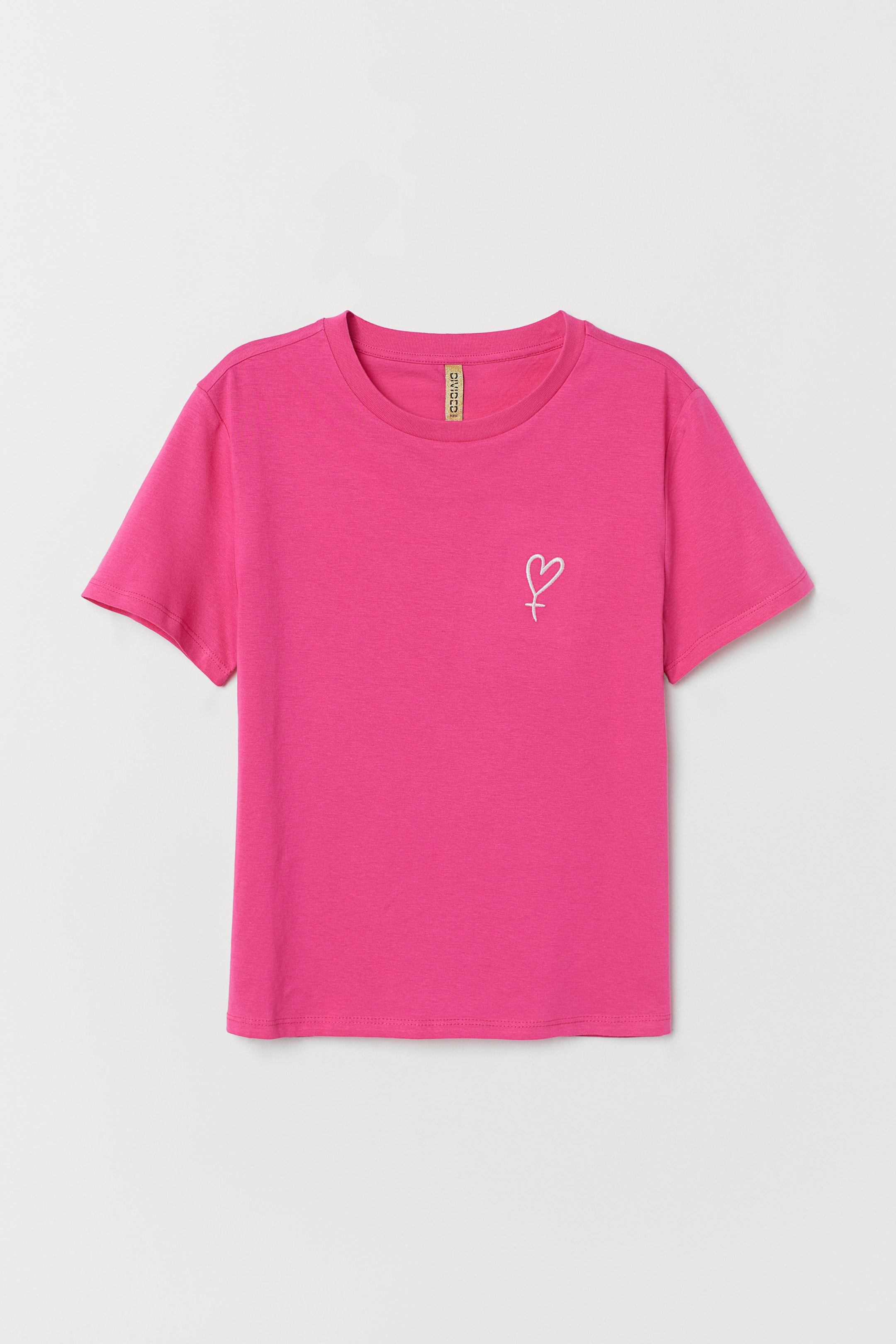 Größeres Bild ansehen: T-Shirt mit Motiv - Cerise/Herz - Ladies | H&M DE 1
