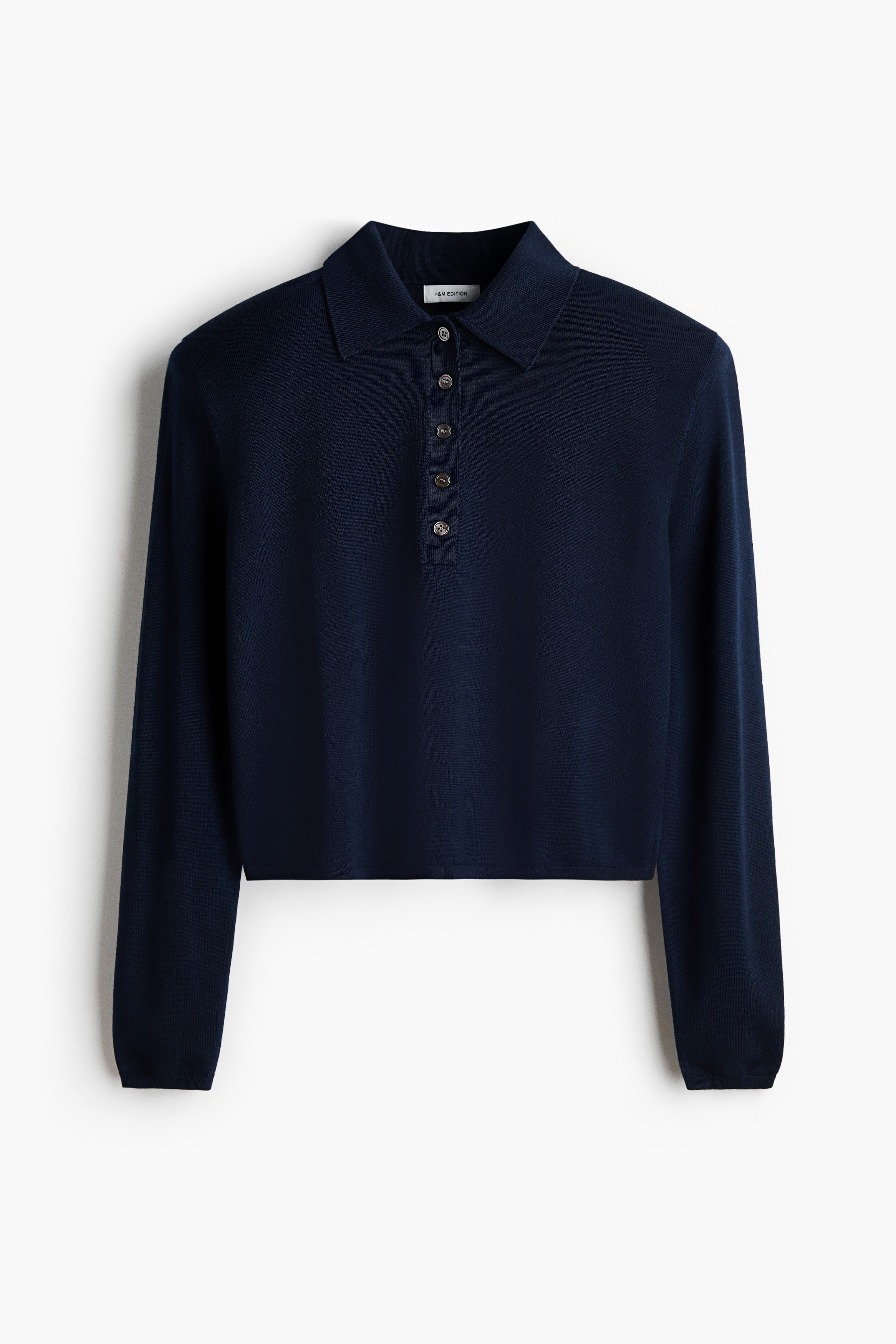 Merino wool polo shirt - Navy blue