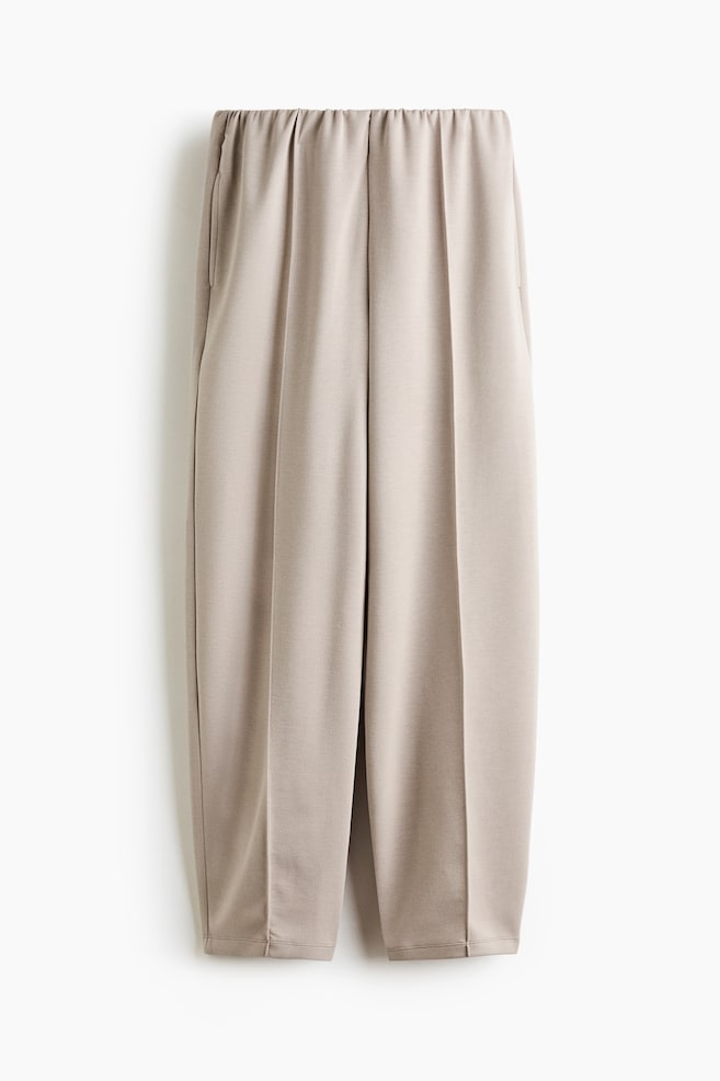 Viscose-Blend Barrel-Leg Pants - Light beige/Navy blue/Dark brown - 1