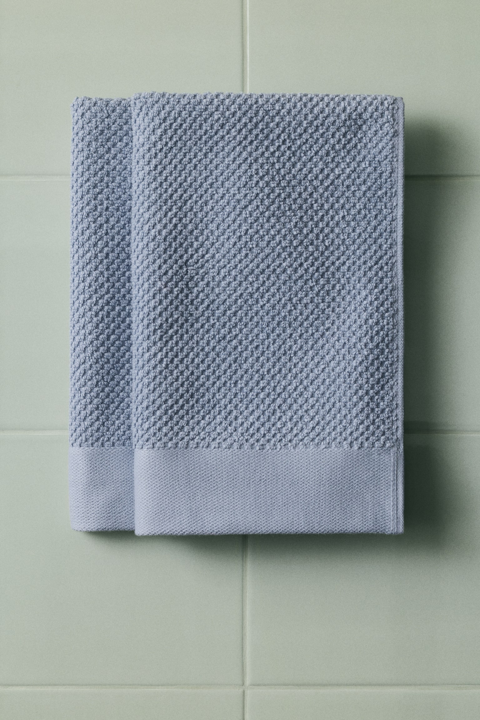 2-pack cotton terry guest towels - Light dusty blue/Powder pink/Sage green/Dark green/Light beige/Sage green/Greige/Black/Dark green/White/Dark brown/Navy blue - 2