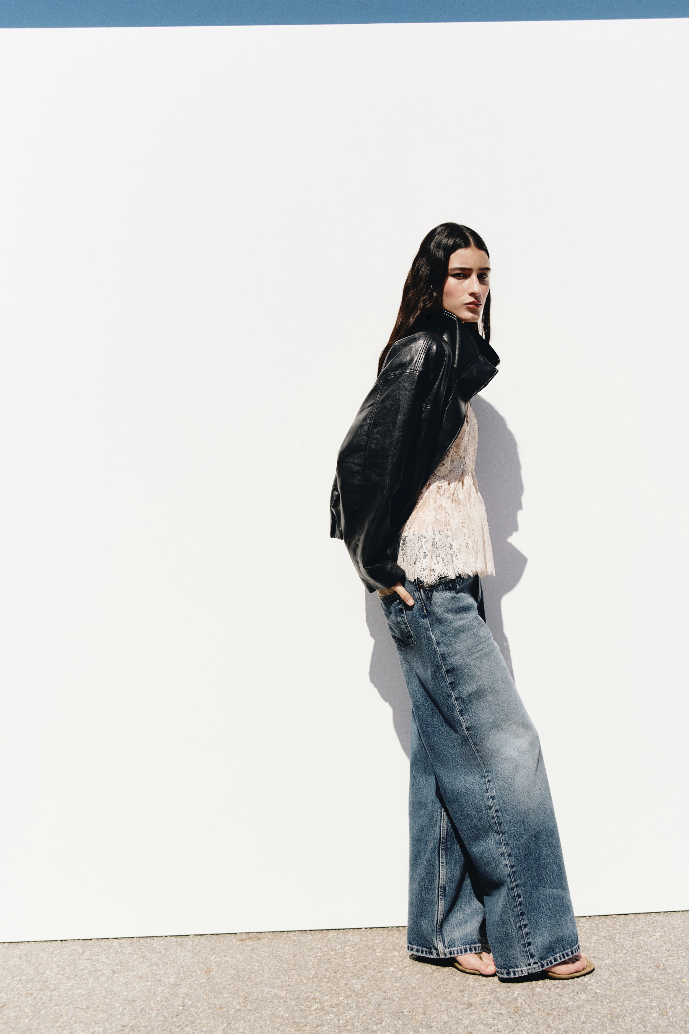 Oversized bubble-hem jacketModel
