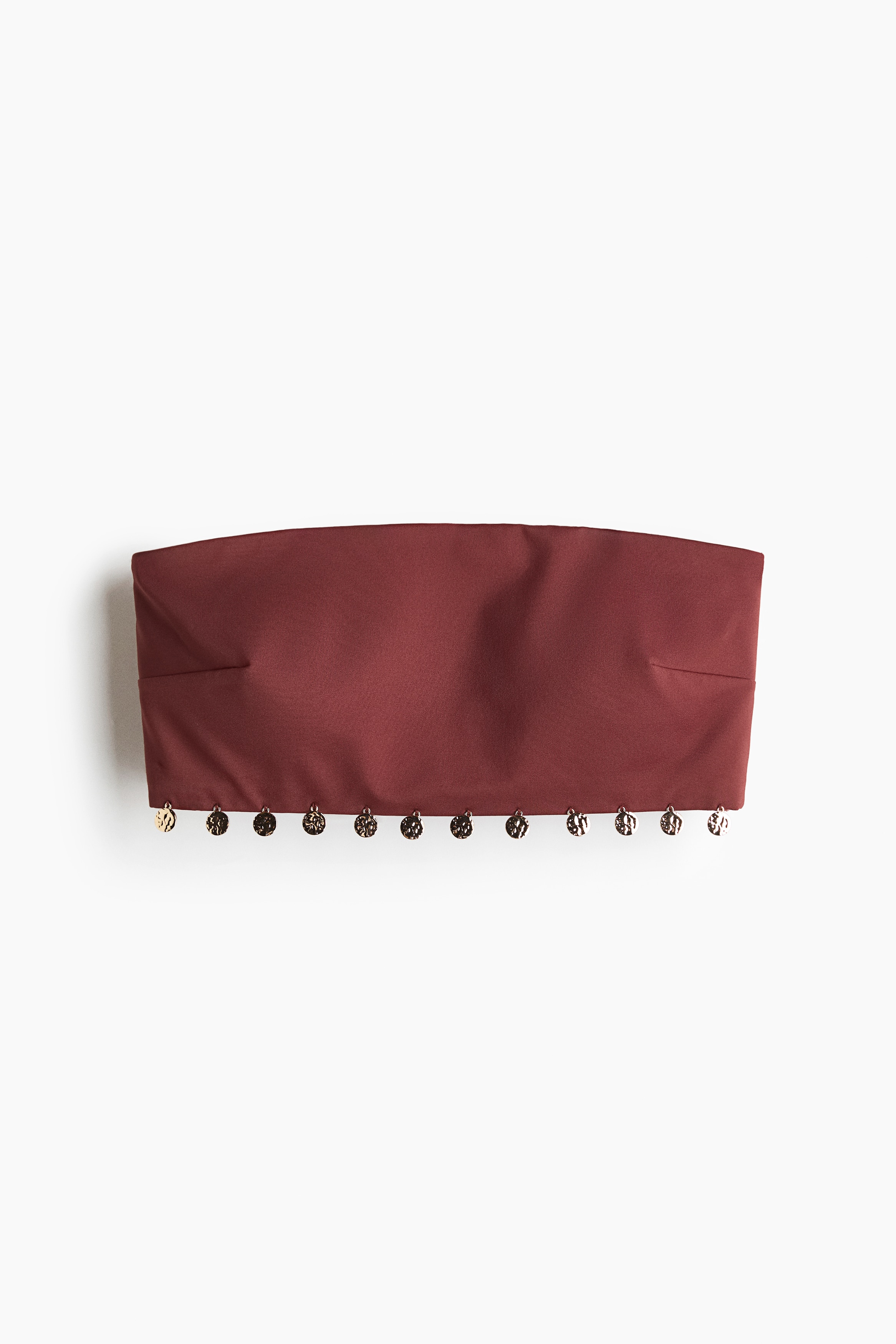 Padded Bandeau Bikini Top - Rust red