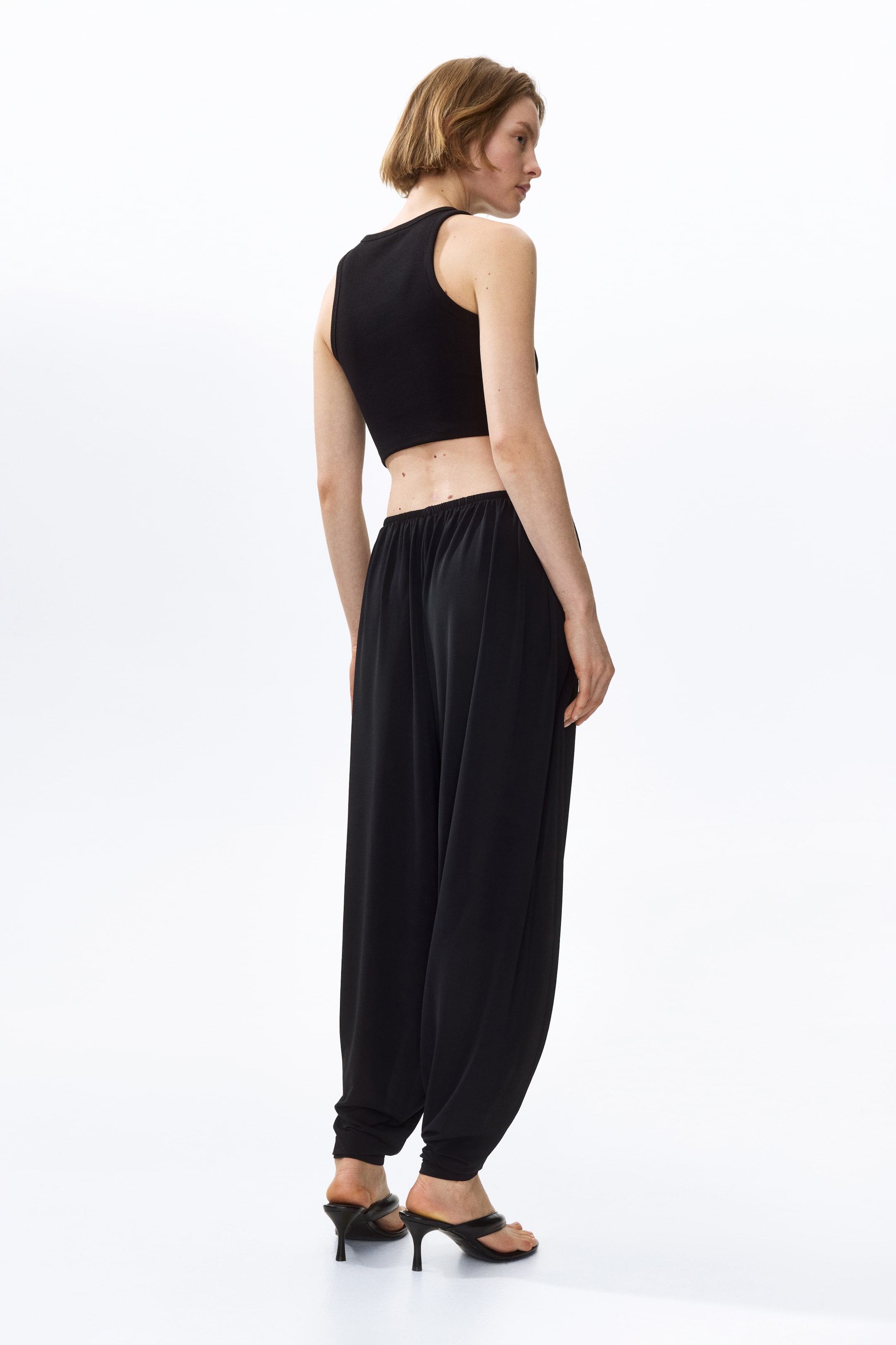 Pantalon à jambes tonneau en jersey