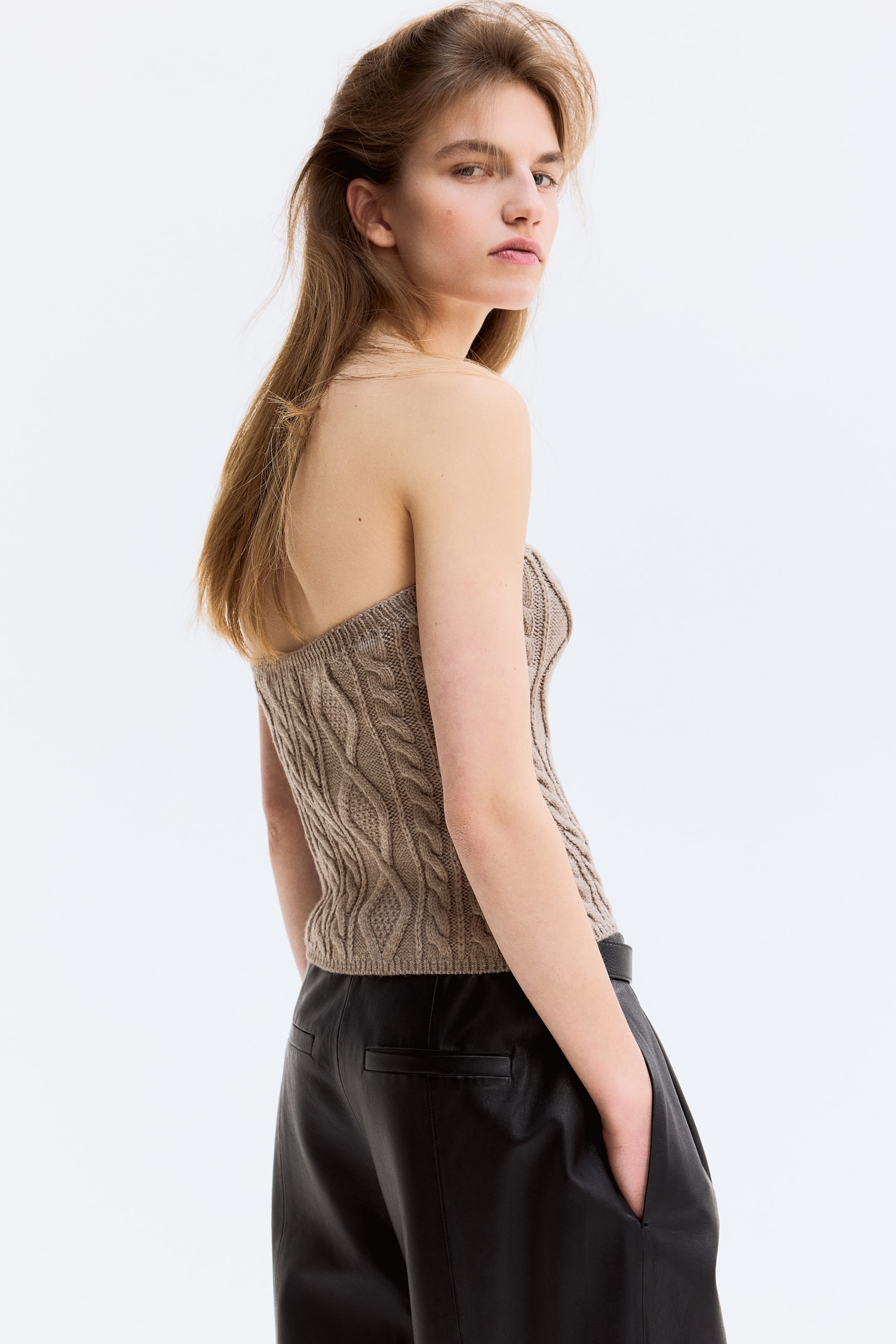 Cable-Knit Tube Top